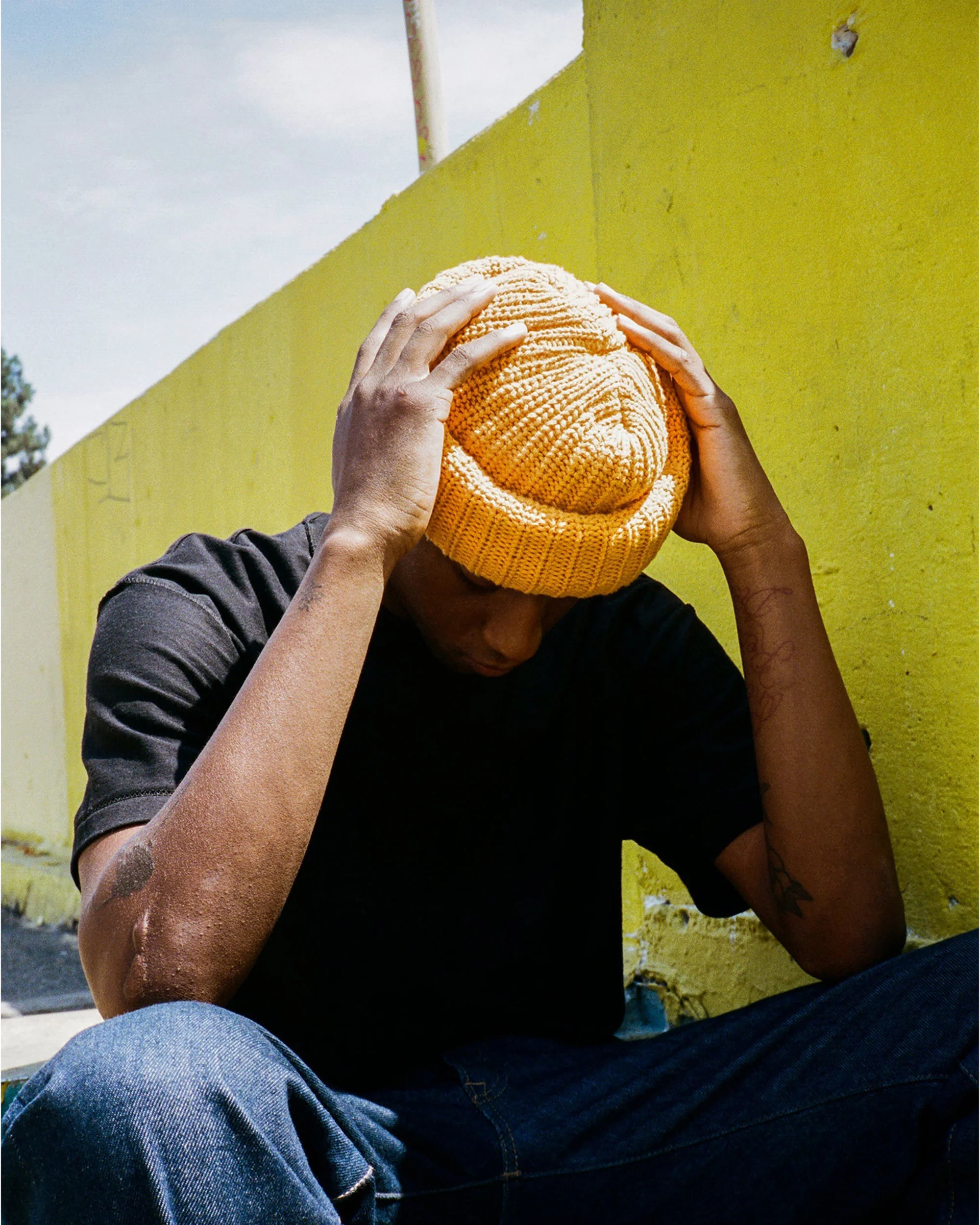 Heavy Knit Beanie - Gold - Image 7