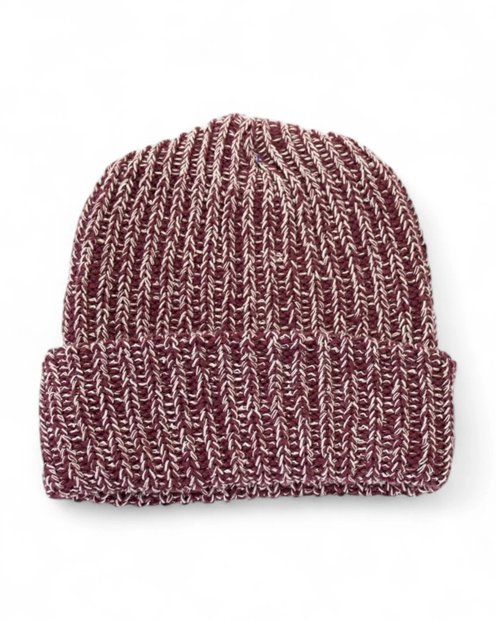 Heavy Knit Beanie - Marbled Wine