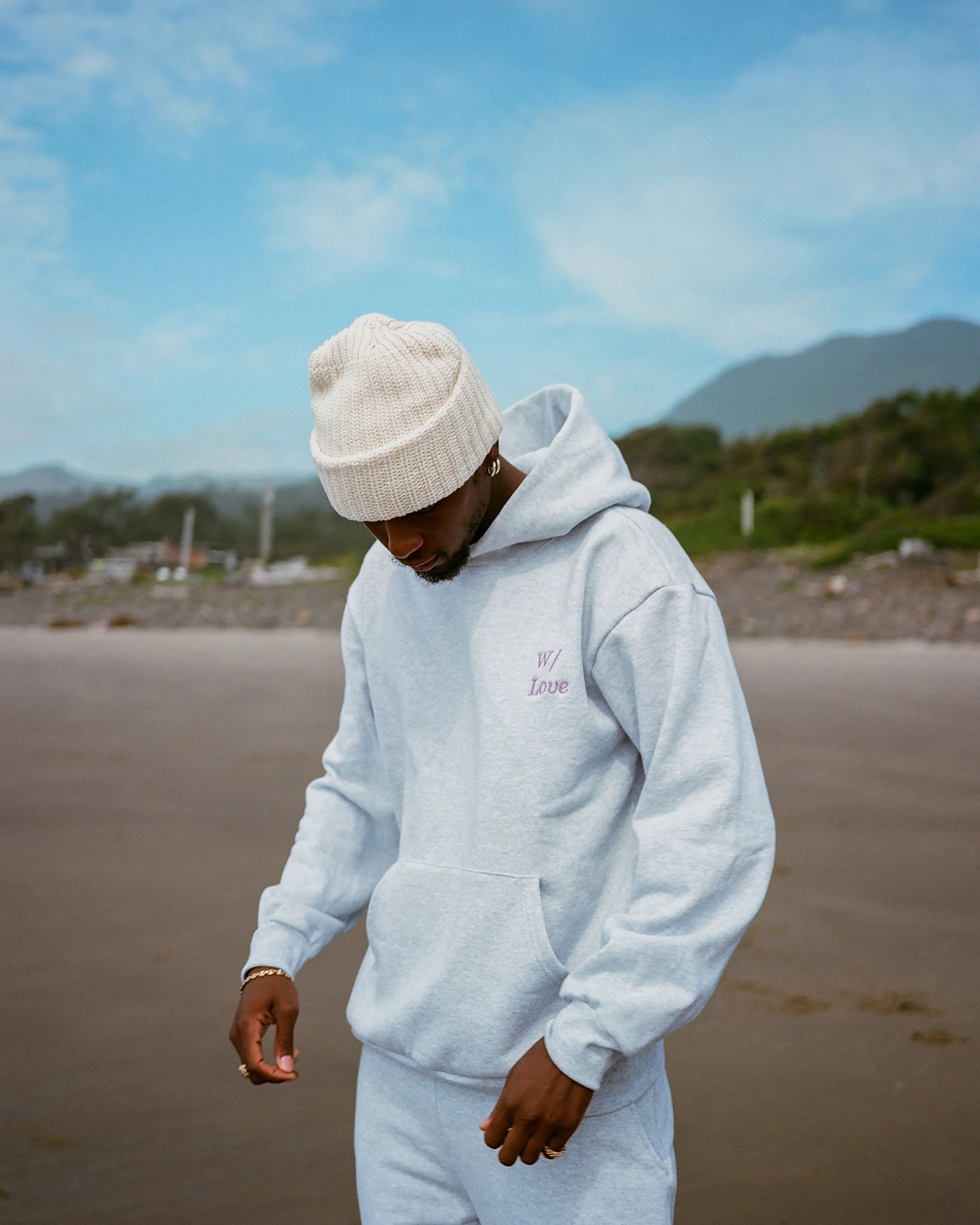 Heavy Knit Beanie - Natural - Image 2
