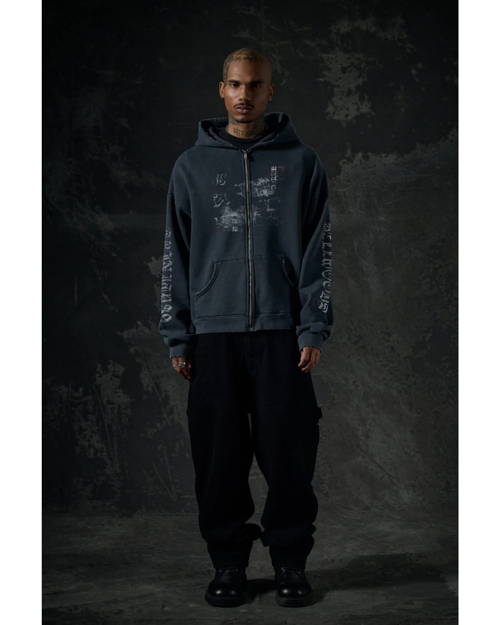 Hell Bent Zip Hoodie - Vintage Black - Image 4