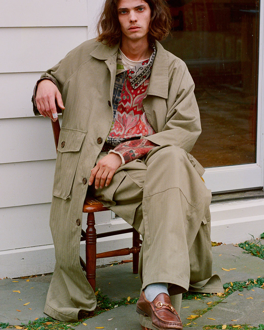 Herringbone Twill Trench Coat - Image 2