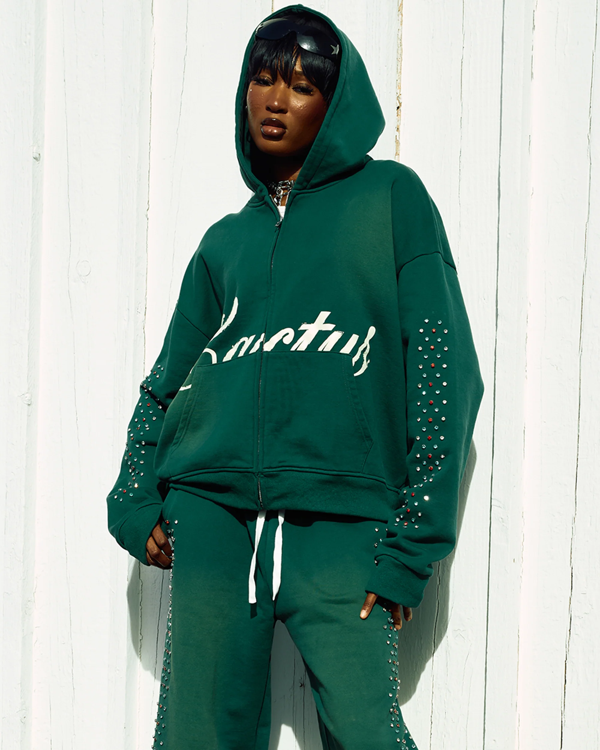 Hidden Crystal Zip Hoodie - Image 2
