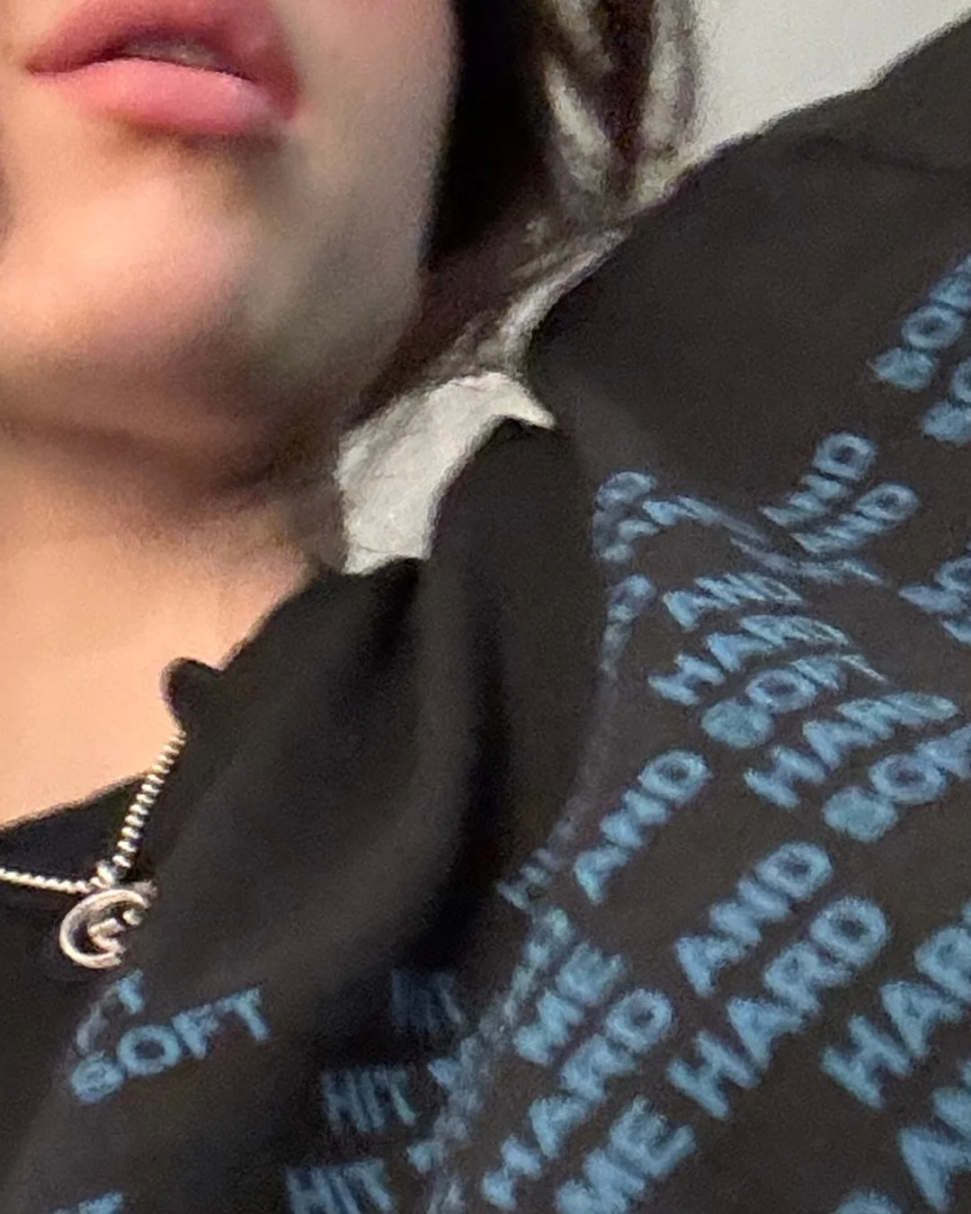 HIT ME HARD AND SOFT Repeat Black Tee - Image 2