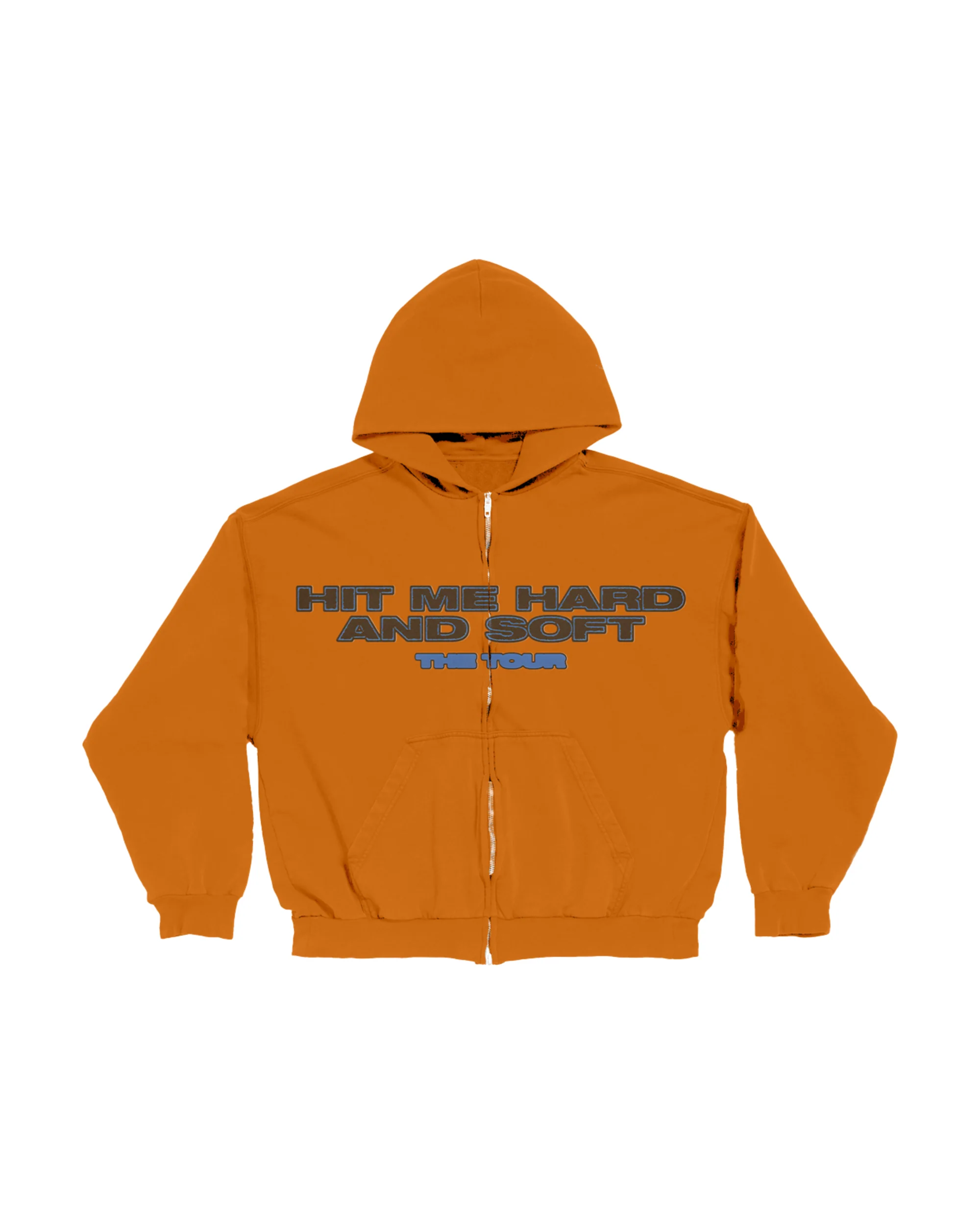 HIT ME HARD AND SOFT: THE TOUR Orange Dateback Zip Hoodie - Image 2