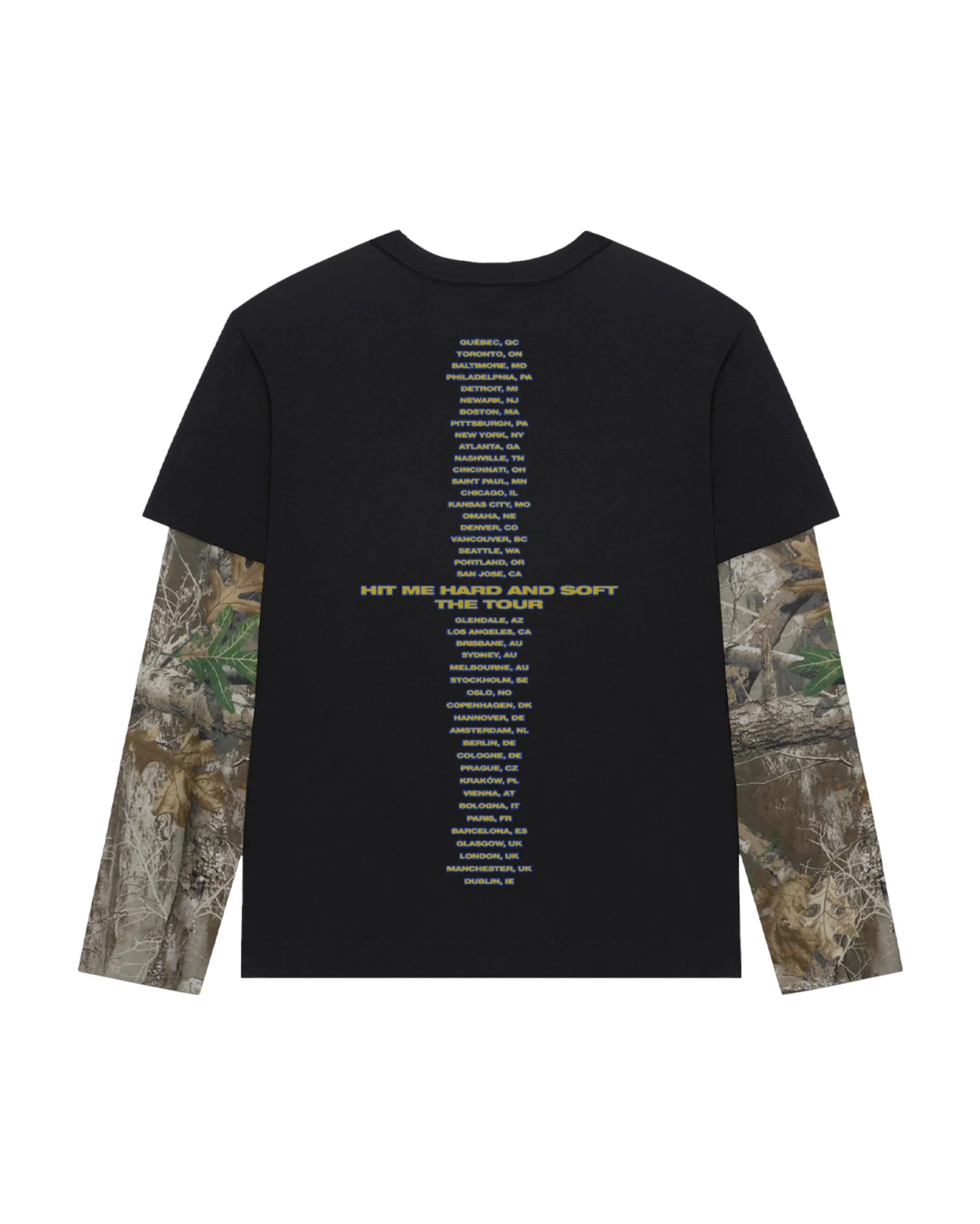 HIT ME HARD AND SOFT TOUR CAMO LAYERED LONG SLEEVE TEE - Image 2