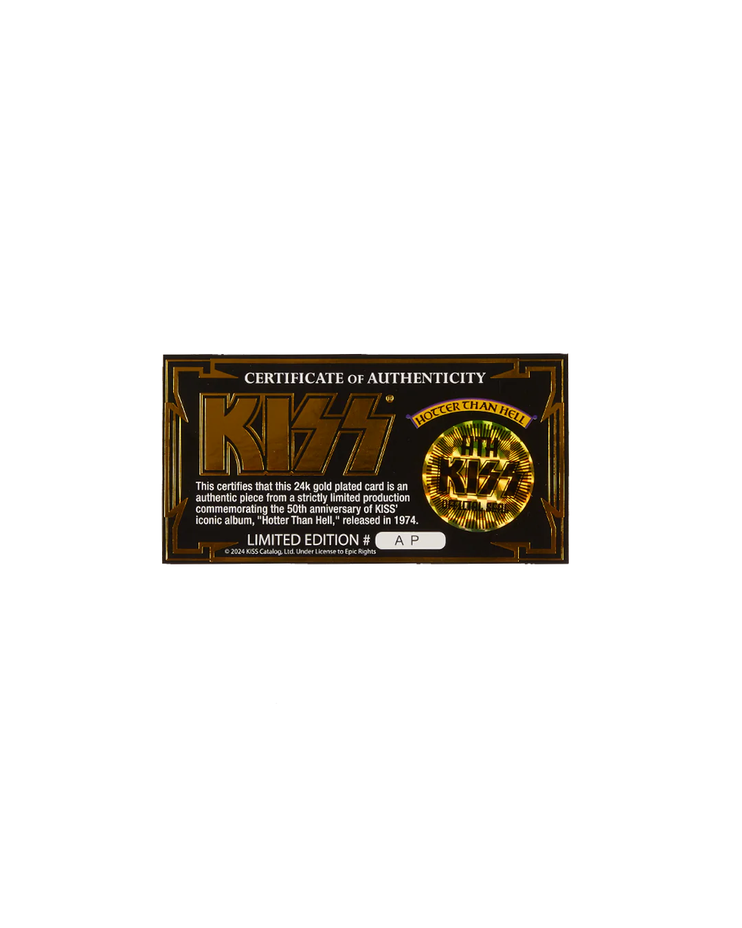 Hotter Than Hell 50th Commemorative Gold Plated Trading Card - Image 8