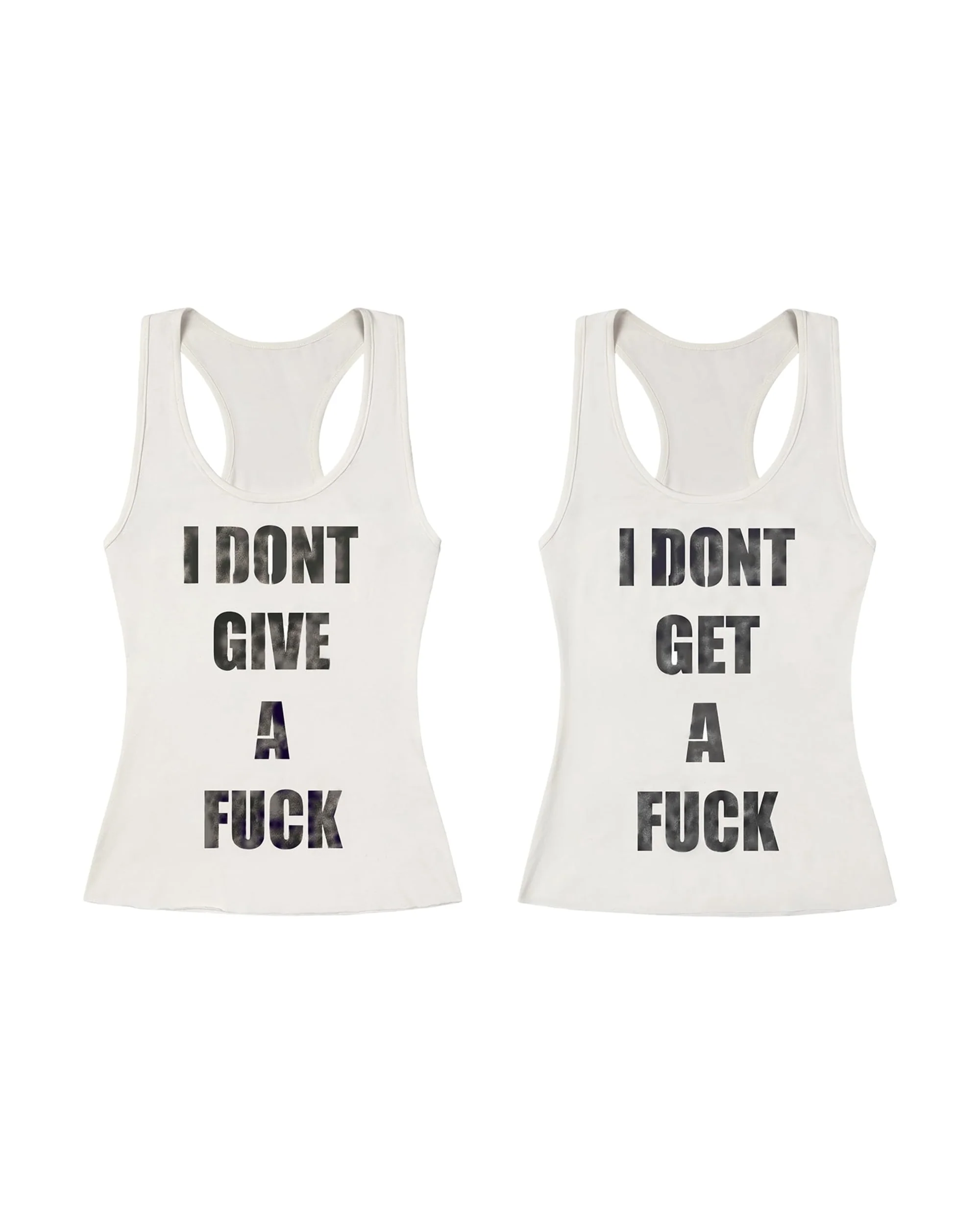 I DONT GIVE/GET A FUCK Spray Tank Top - Image 5