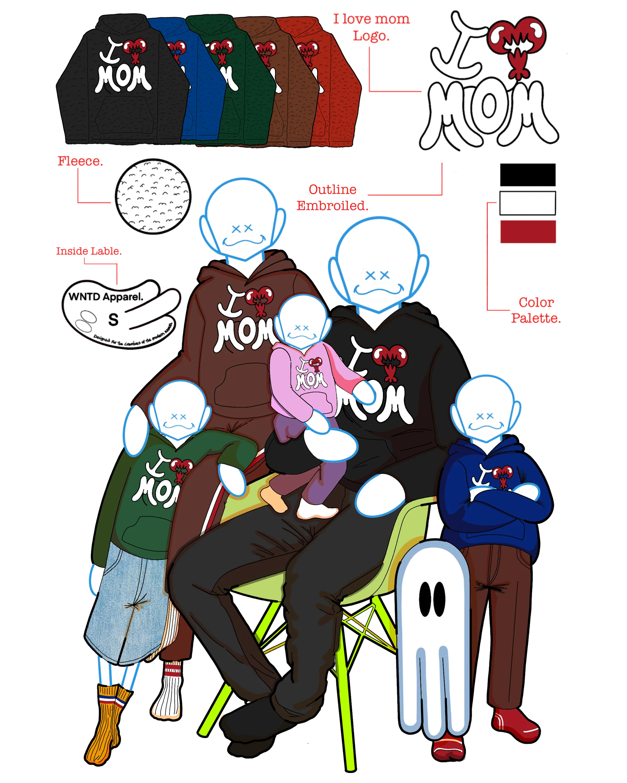 I LOVE MOM FLEECE HOODIE - Image 5
