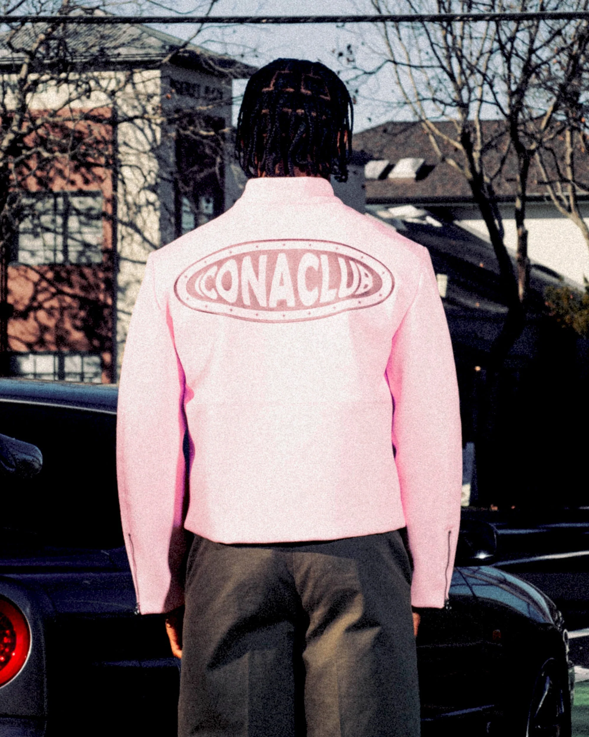 Iconaclub Leather Jacket Baby Pink - Image 3