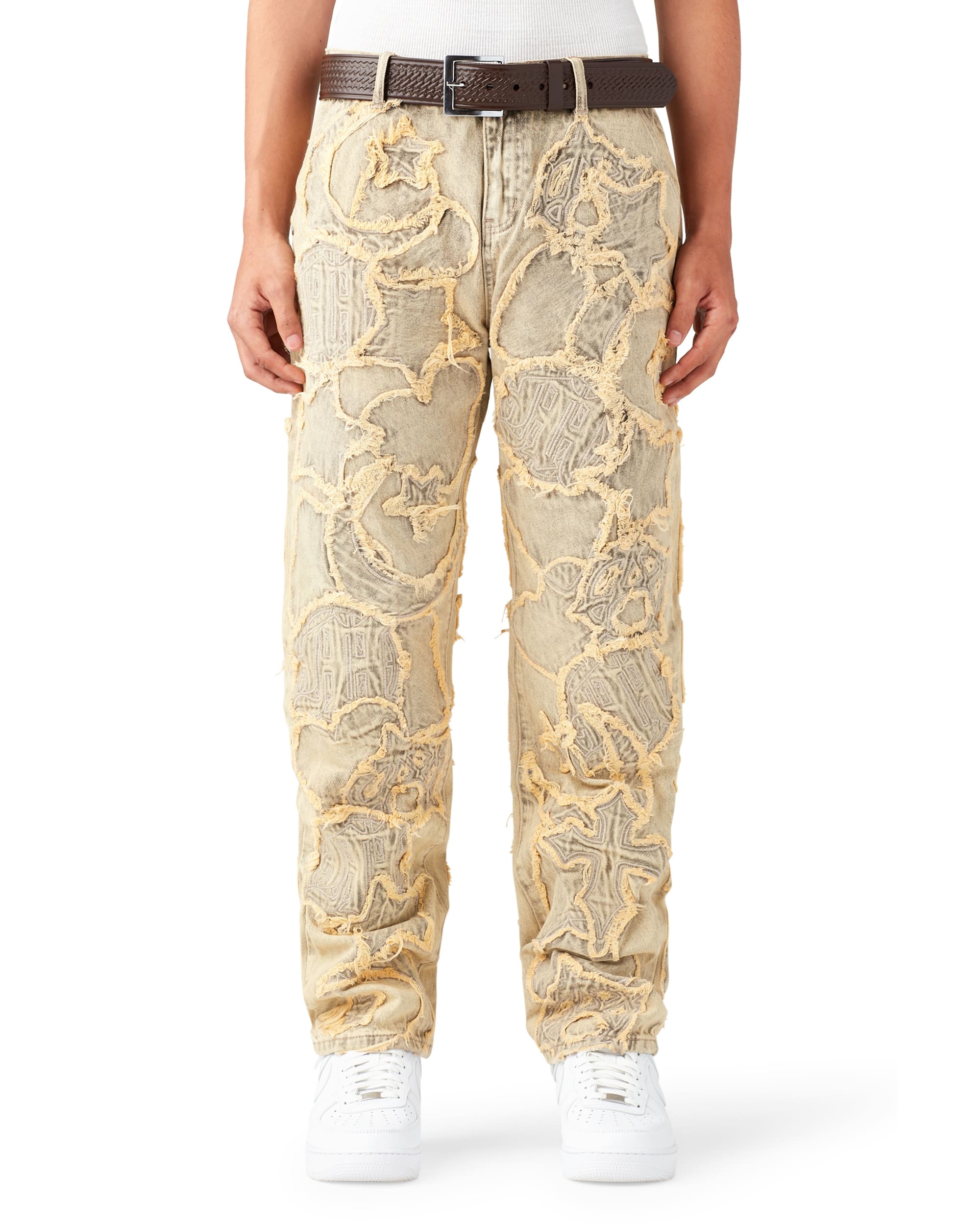 ICONOGRAPHY DENIM PATCH WORK PANTS - Image 3