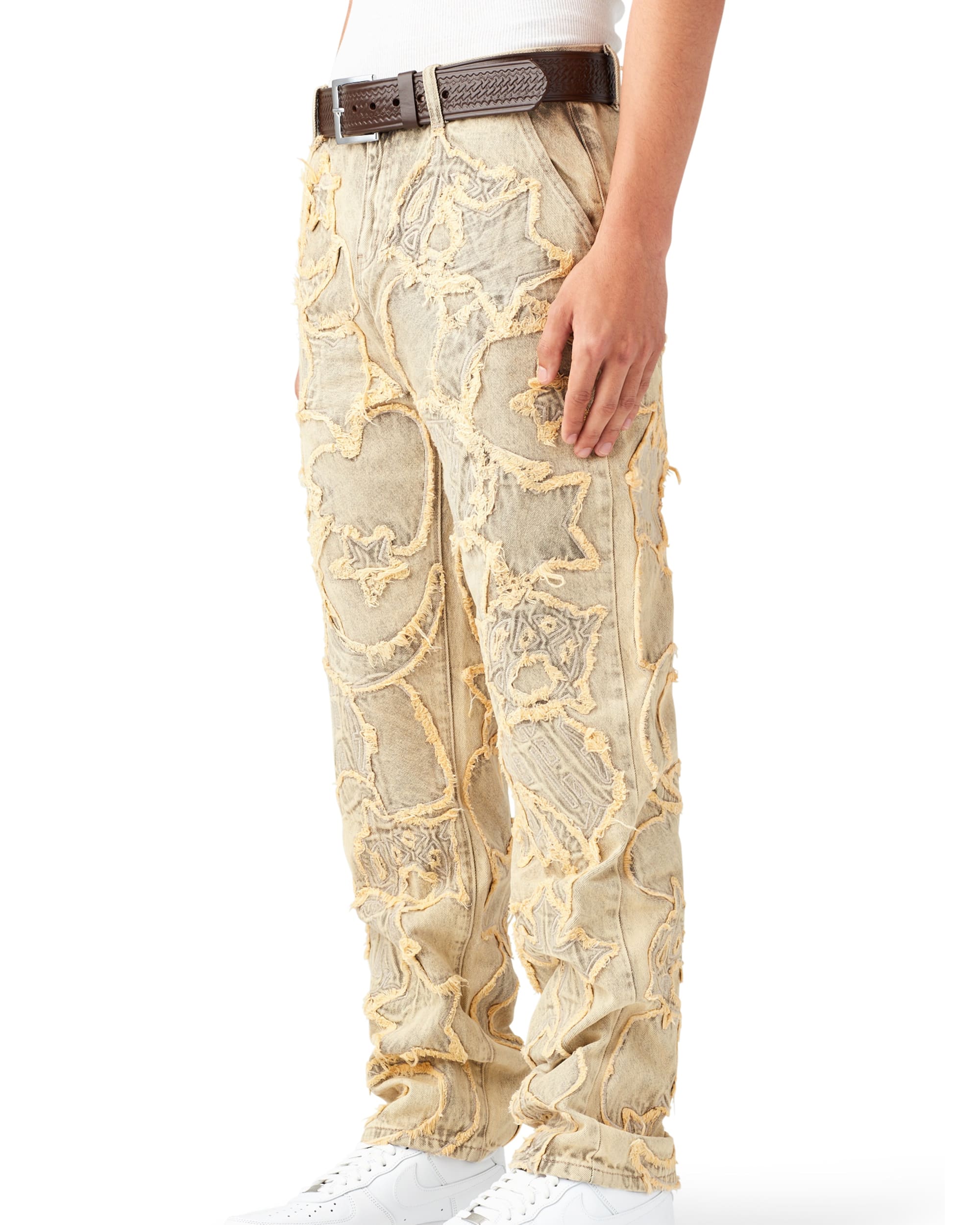 ICONOGRAPHY DENIM PATCH WORK PANTS - Image 4