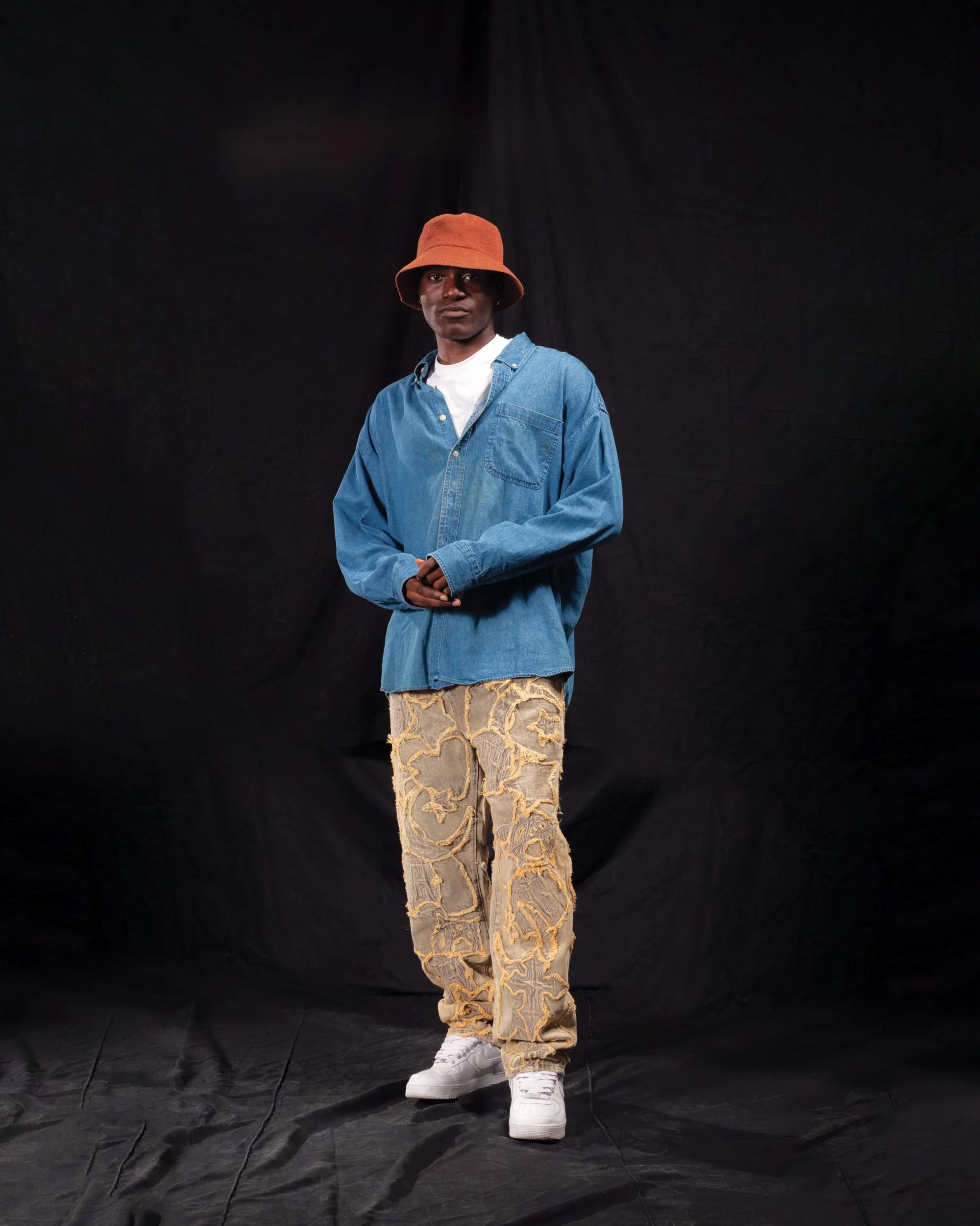 ICONOGRAPHY DENIM PATCH WORK PANTS - Image 6