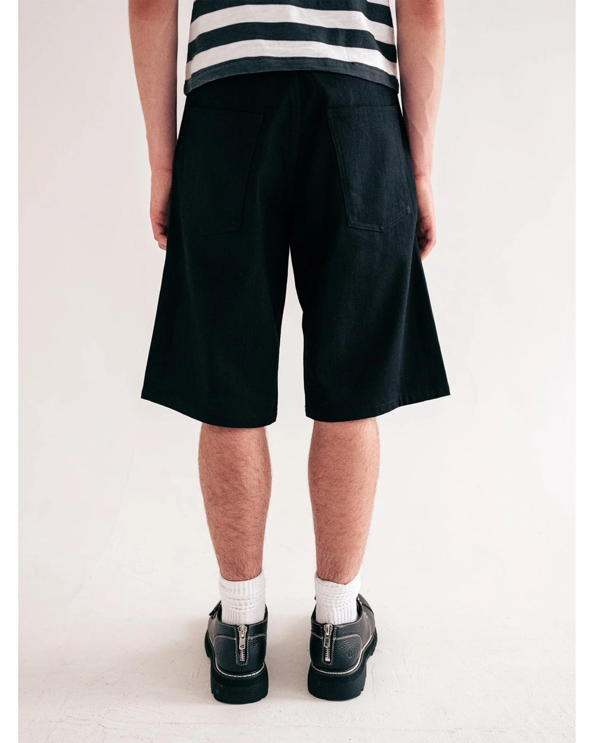 Jet Black Raw Selvedge Baggy Jorts - Image 3