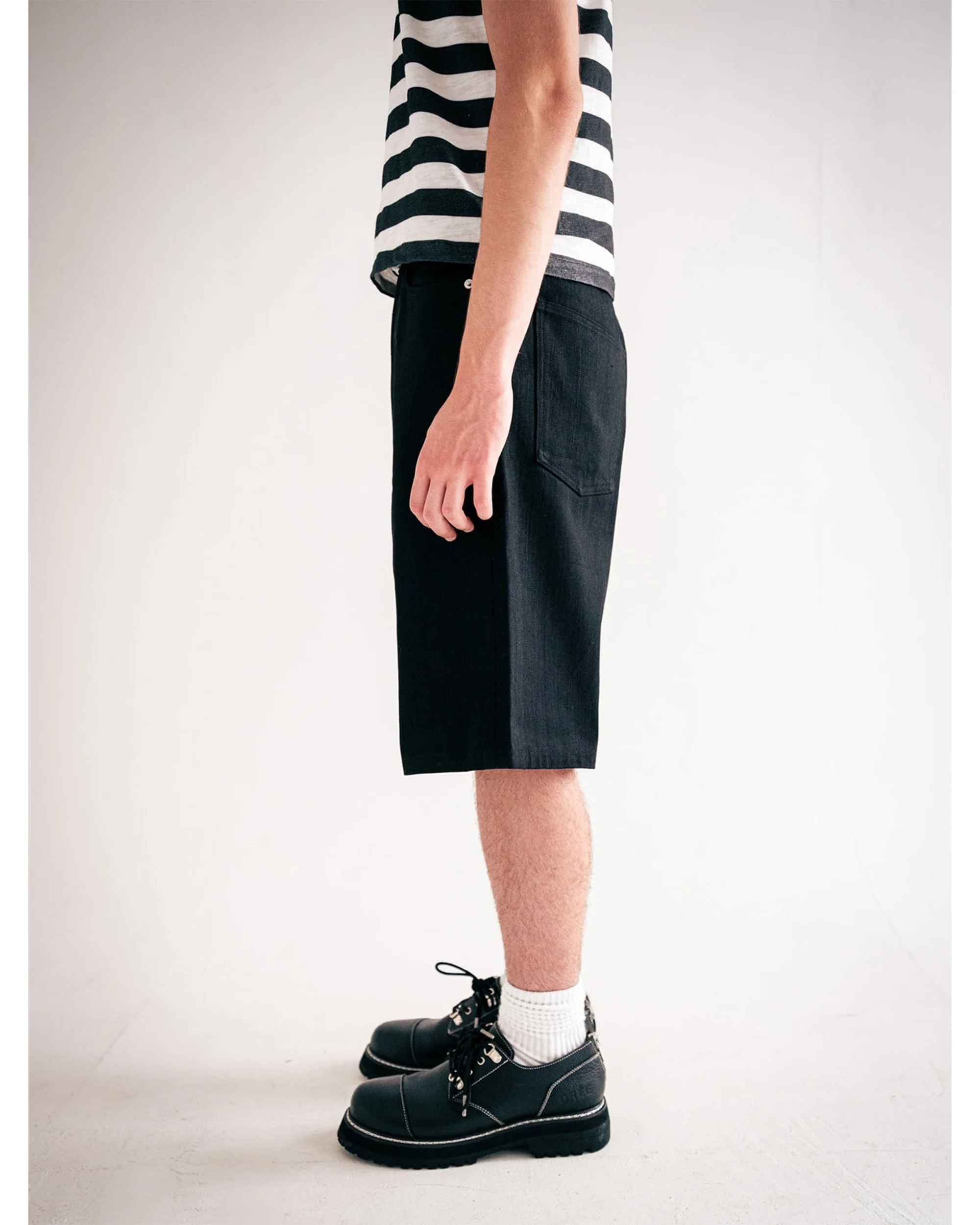 Jet Black Raw Selvedge Baggy Jorts - Image 4
