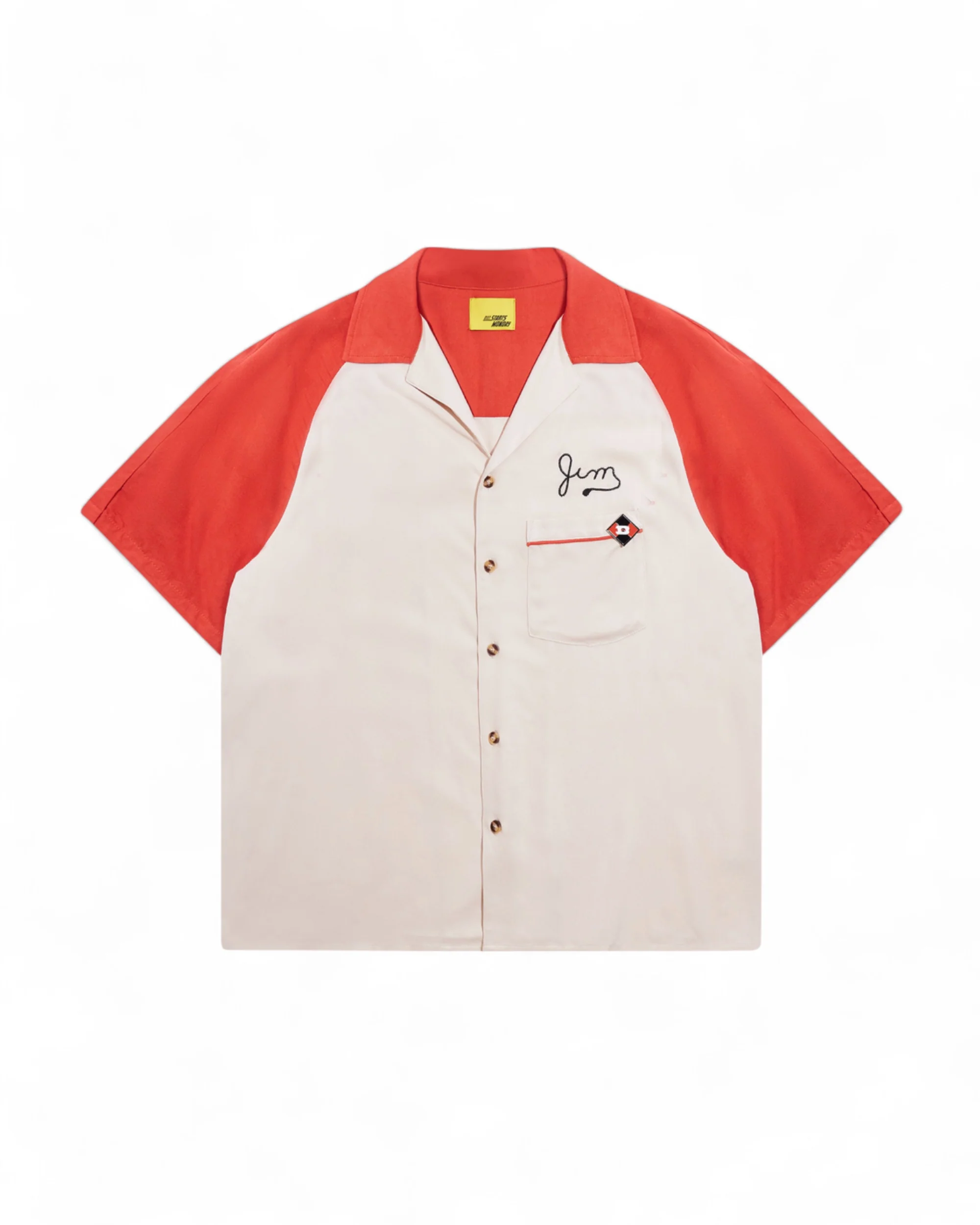 Jim Button Up Shirt - Beige/Rust