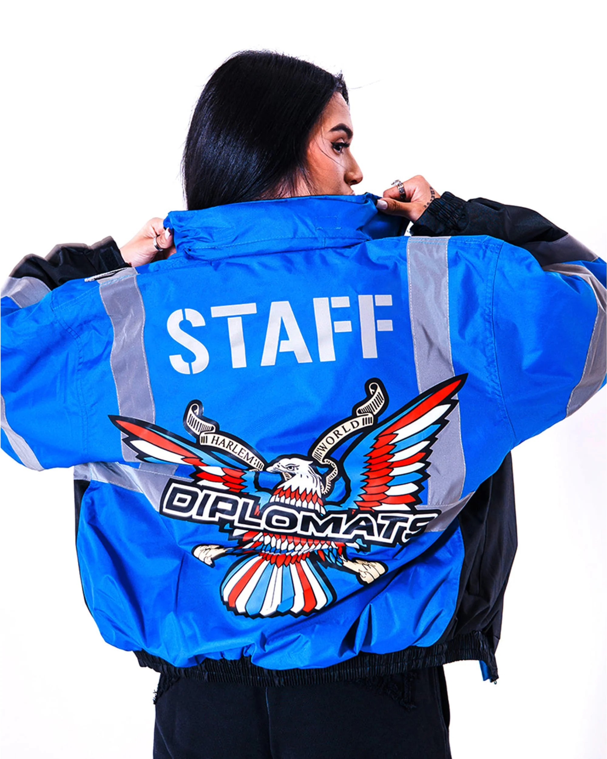 JOMO GLOBAL HIGH VISIBILITY JACKET + LIMITED GAS TRADING CARD SET / BLUE / STAFF.