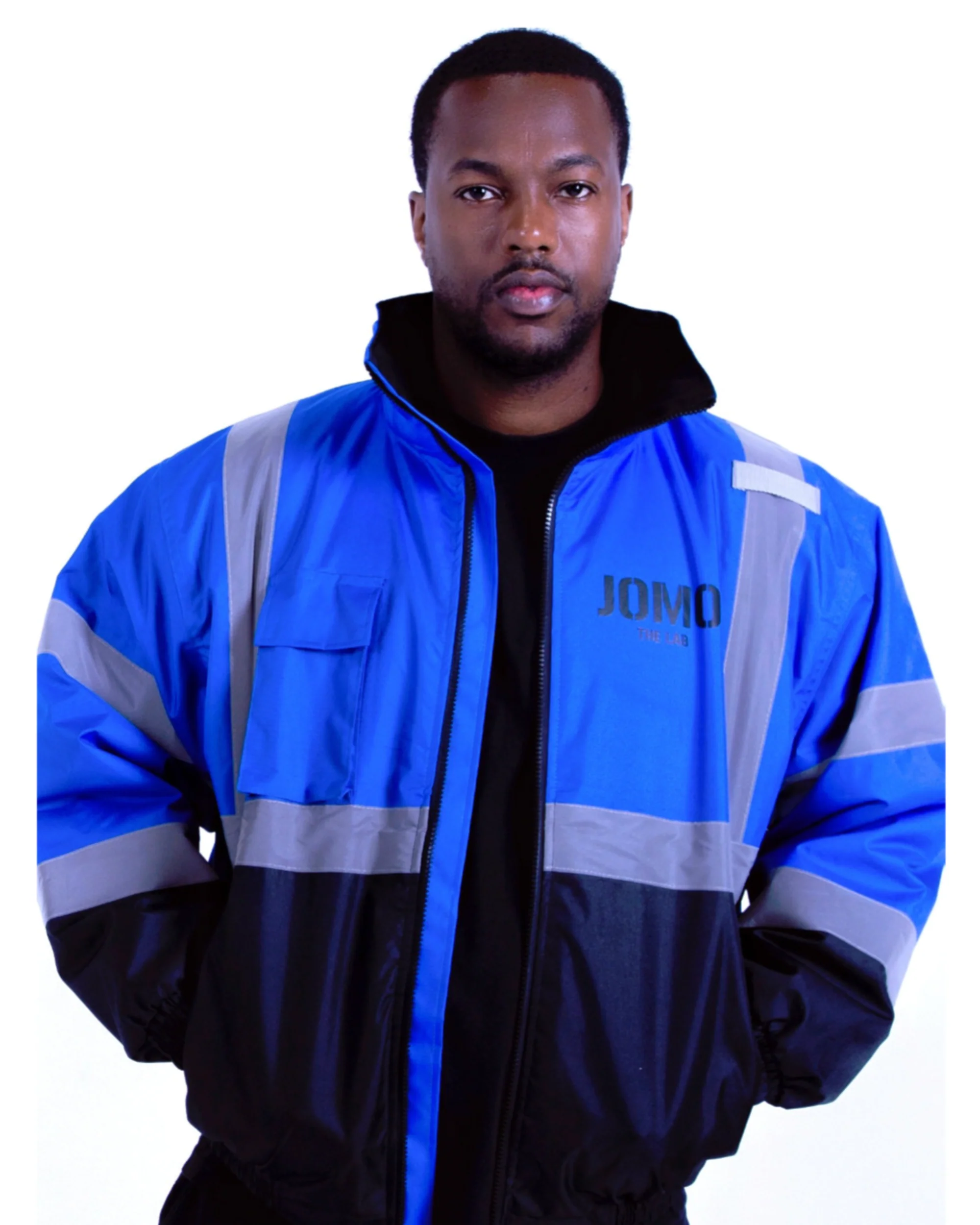 JOMO GLOBAL HIGH VISIBILITY JACKET + LIMITED GAS TRADING CARD SET / BLUE / STAFF. - Image 10