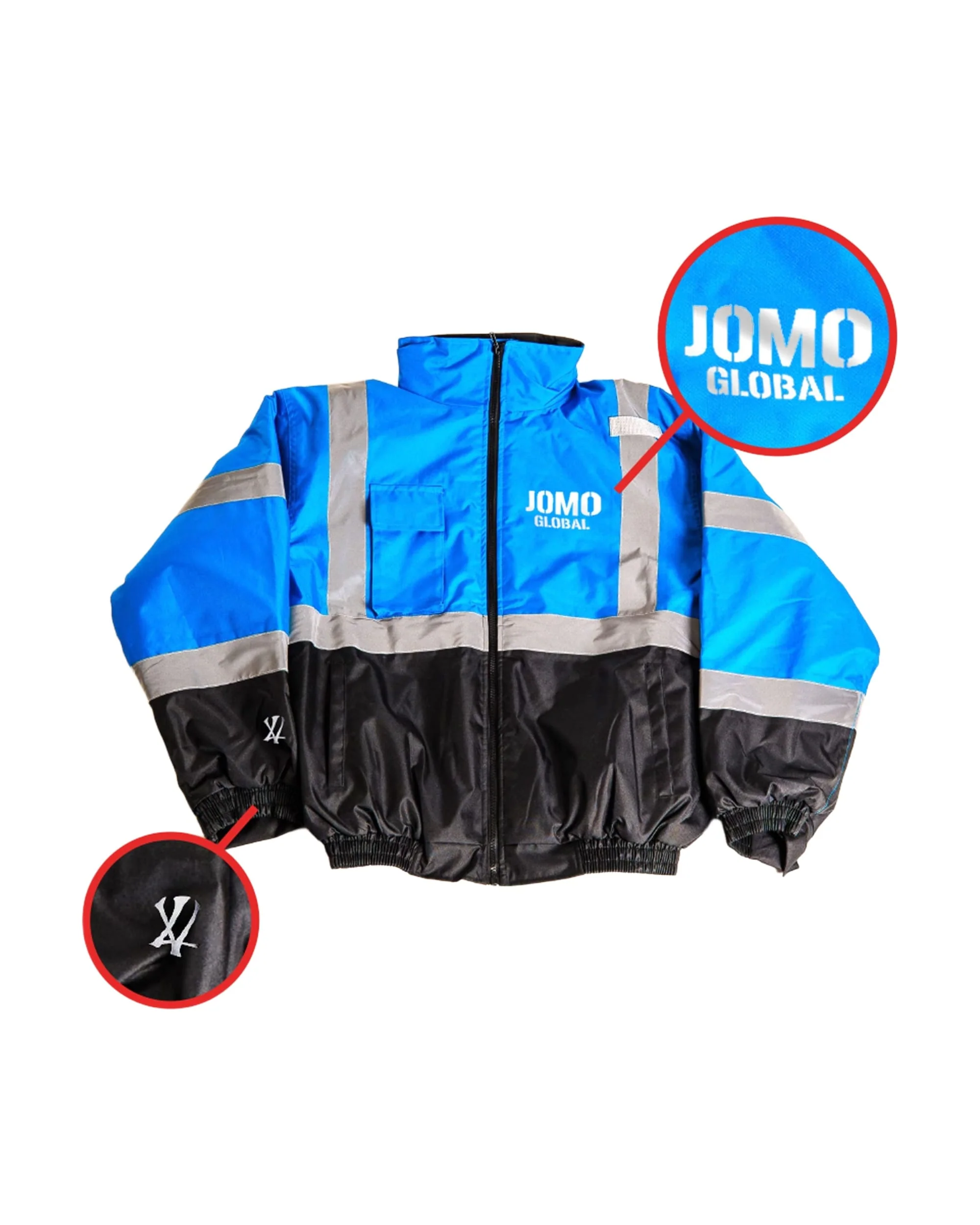JOMO GLOBAL HIGH VISIBILITY JACKET + LIMITED GAS TRADING CARD SET / BLUE / STAFF. - Image 12