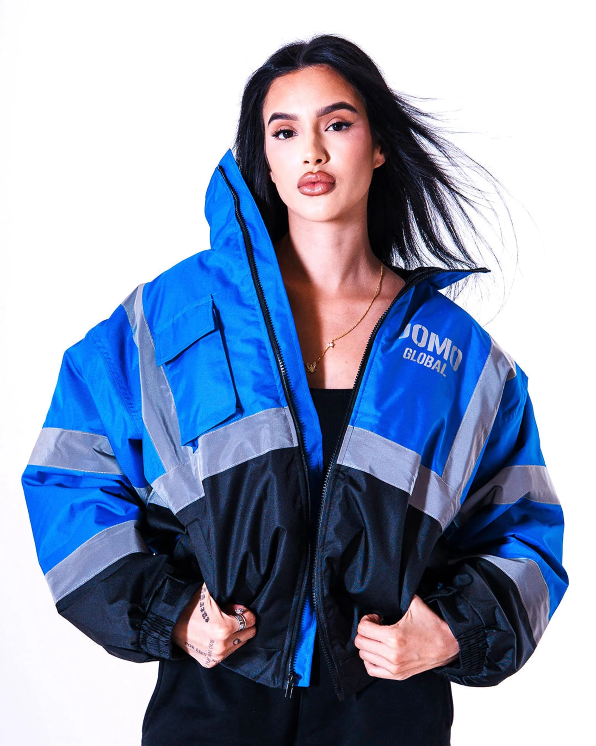 JOMO GLOBAL HIGH VISIBILITY JACKET + LIMITED GAS TRADING CARD SET / BLUE / STAFF. - Image 14