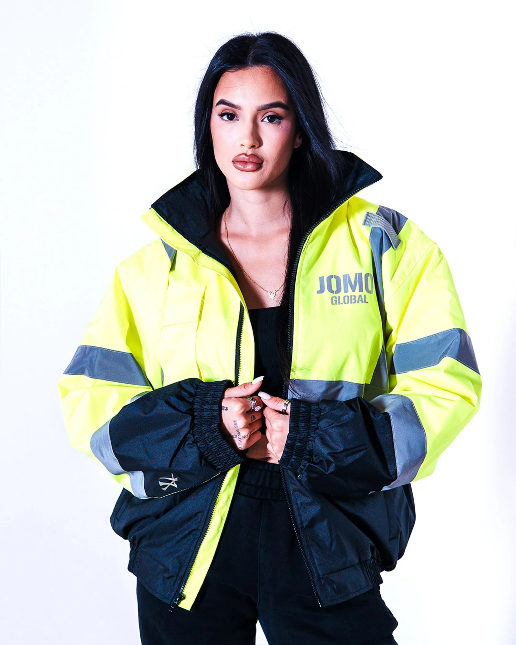 JOMO GLOBAL HIGH VISIBILITY JACKET + LIMITED GAS TRADING CARD SET / YELLOW / STAFF. - Image 12