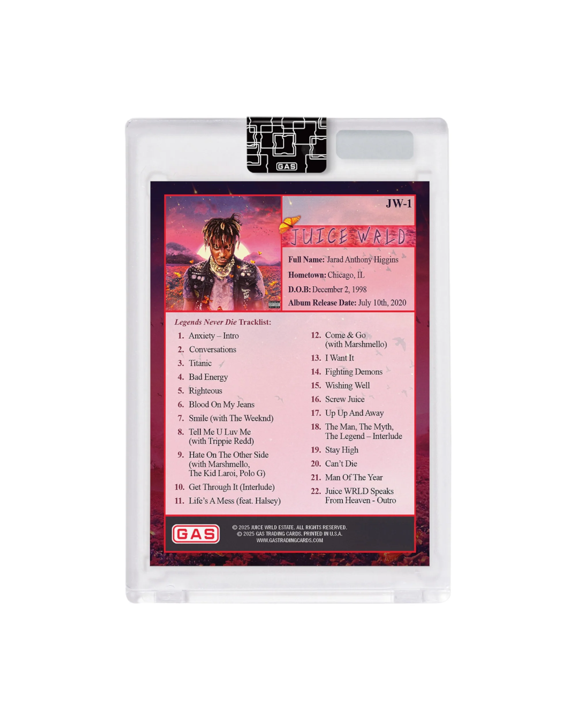 Juice WRLD x GAS “Legends Never Die” Trading Card - Image 2