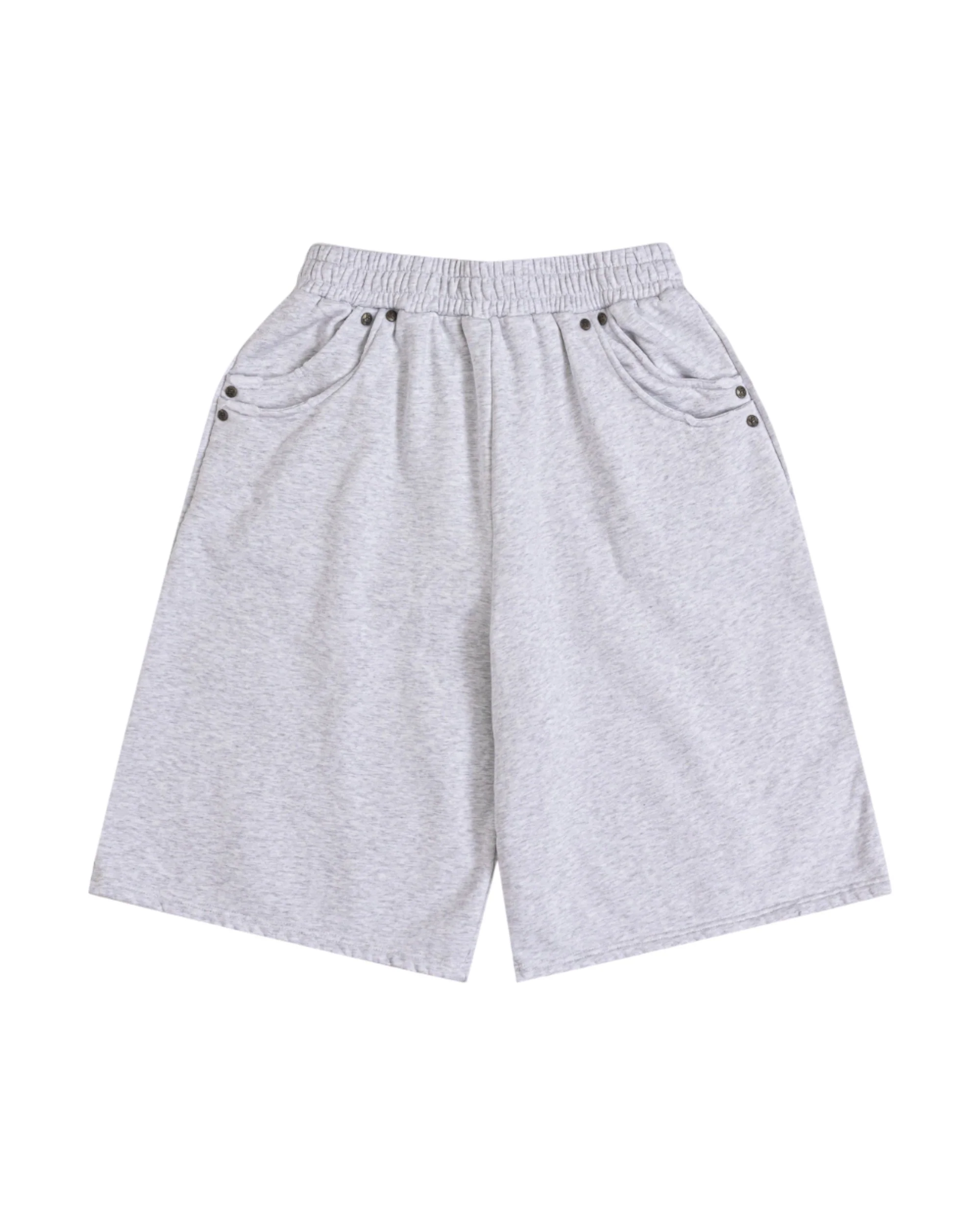 Junoa Printed Sweat Shorts in Light Grey