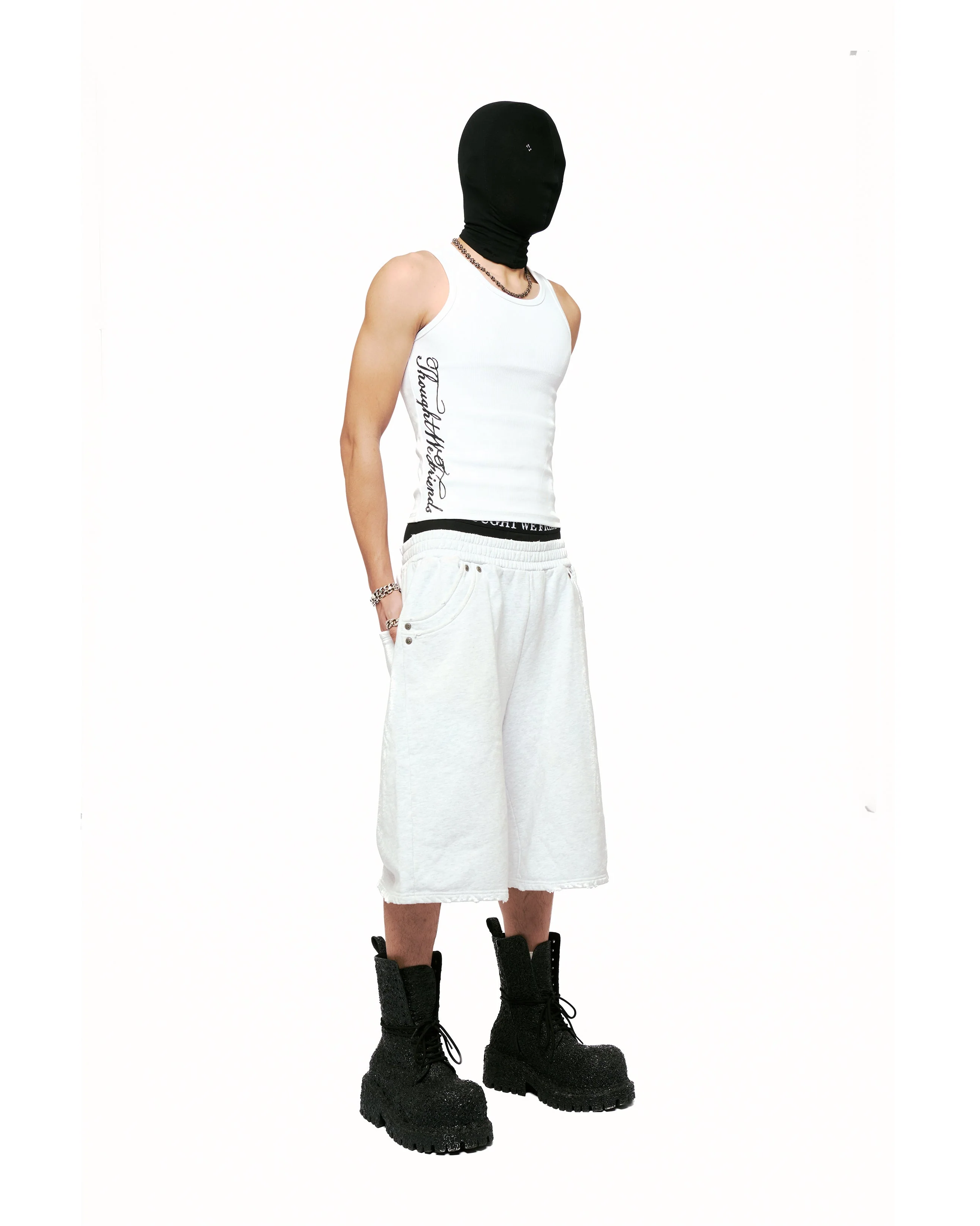 Junoa Printed Sweat Shorts in Light Grey - Image 16