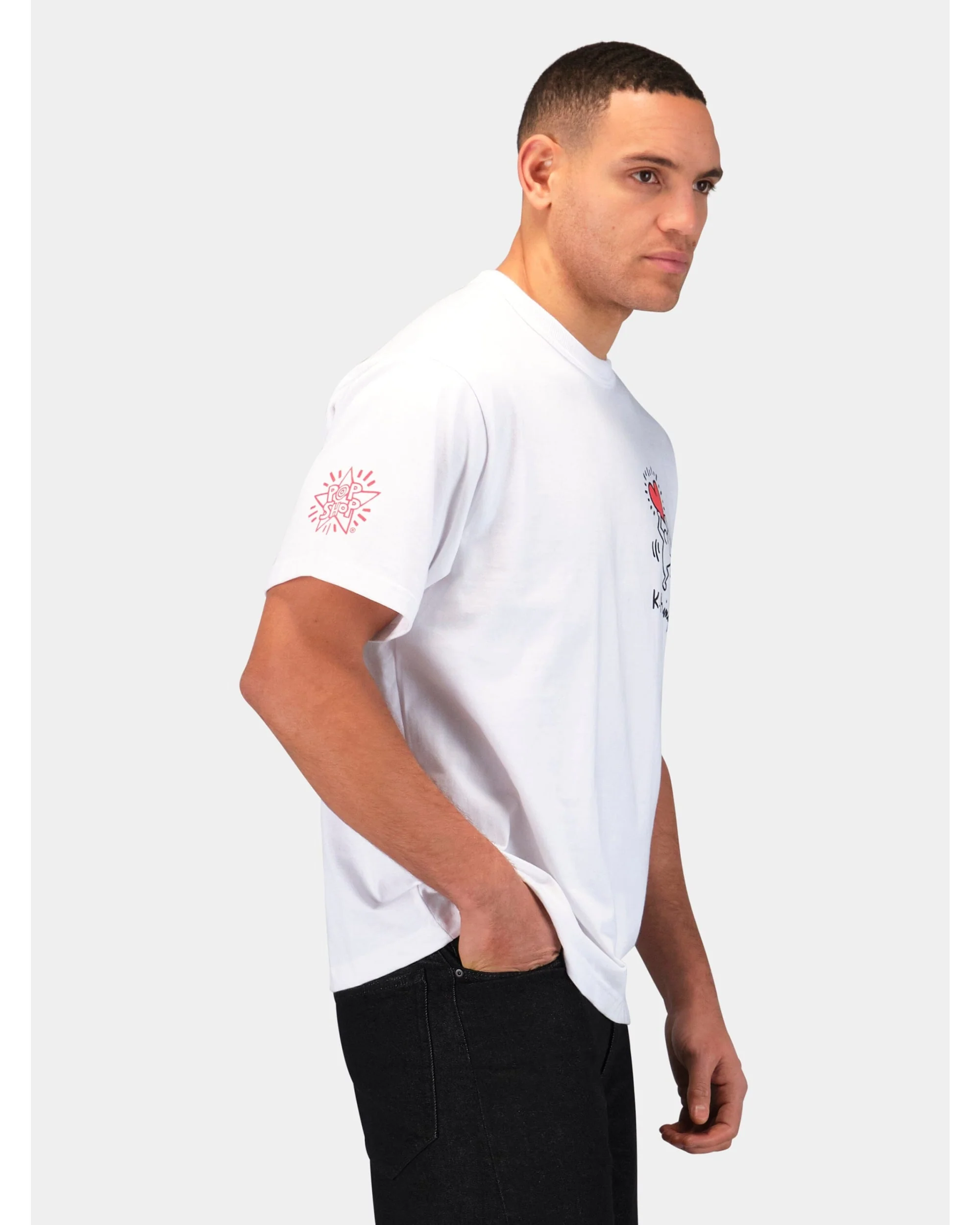 KEITH HARING X ALPHA GRAPHIC TEE "HEART MAN" - Image 11