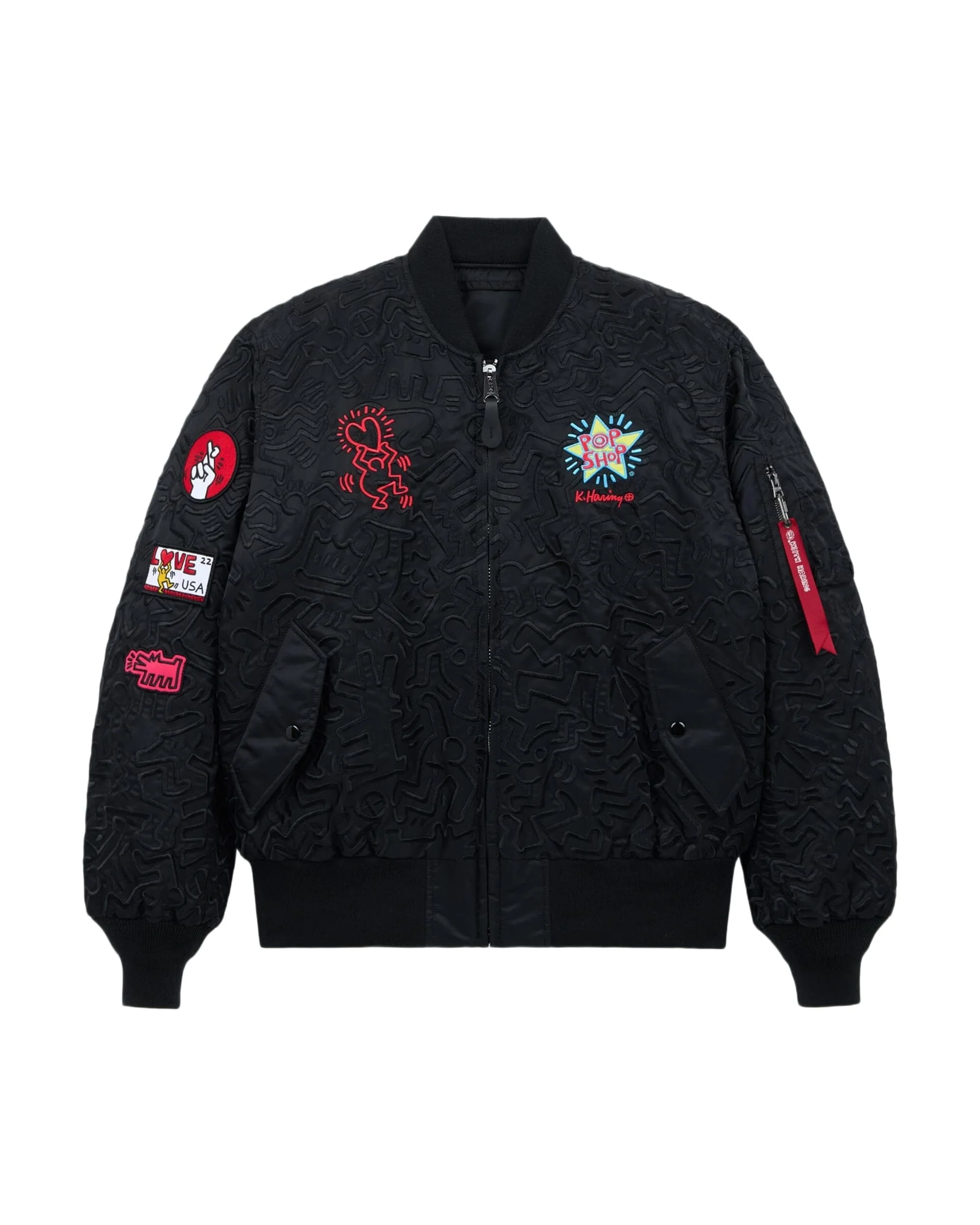 KEITH HARING X ALPHA MA-1 ALL OVER EMBROIDERY