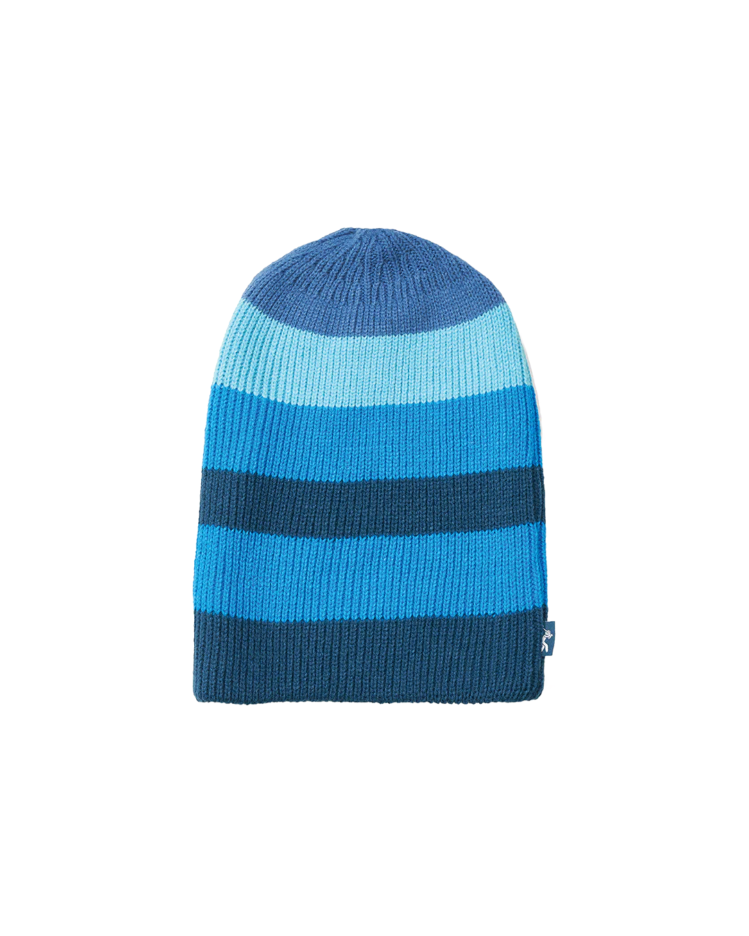 KNITTED STRIPE BEANIE (BLUE)