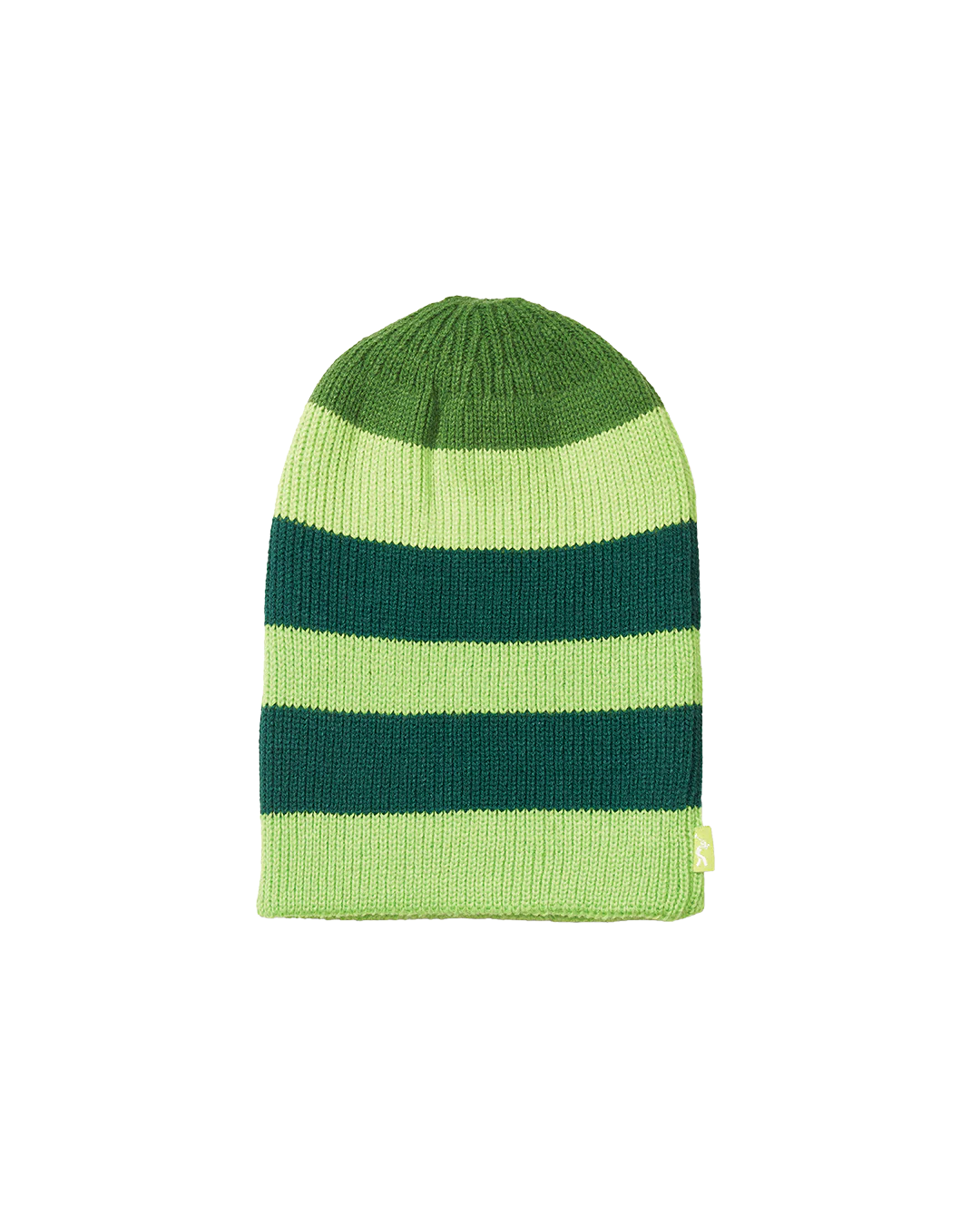 KNITTED STRIPE BEANIE (GREEN)