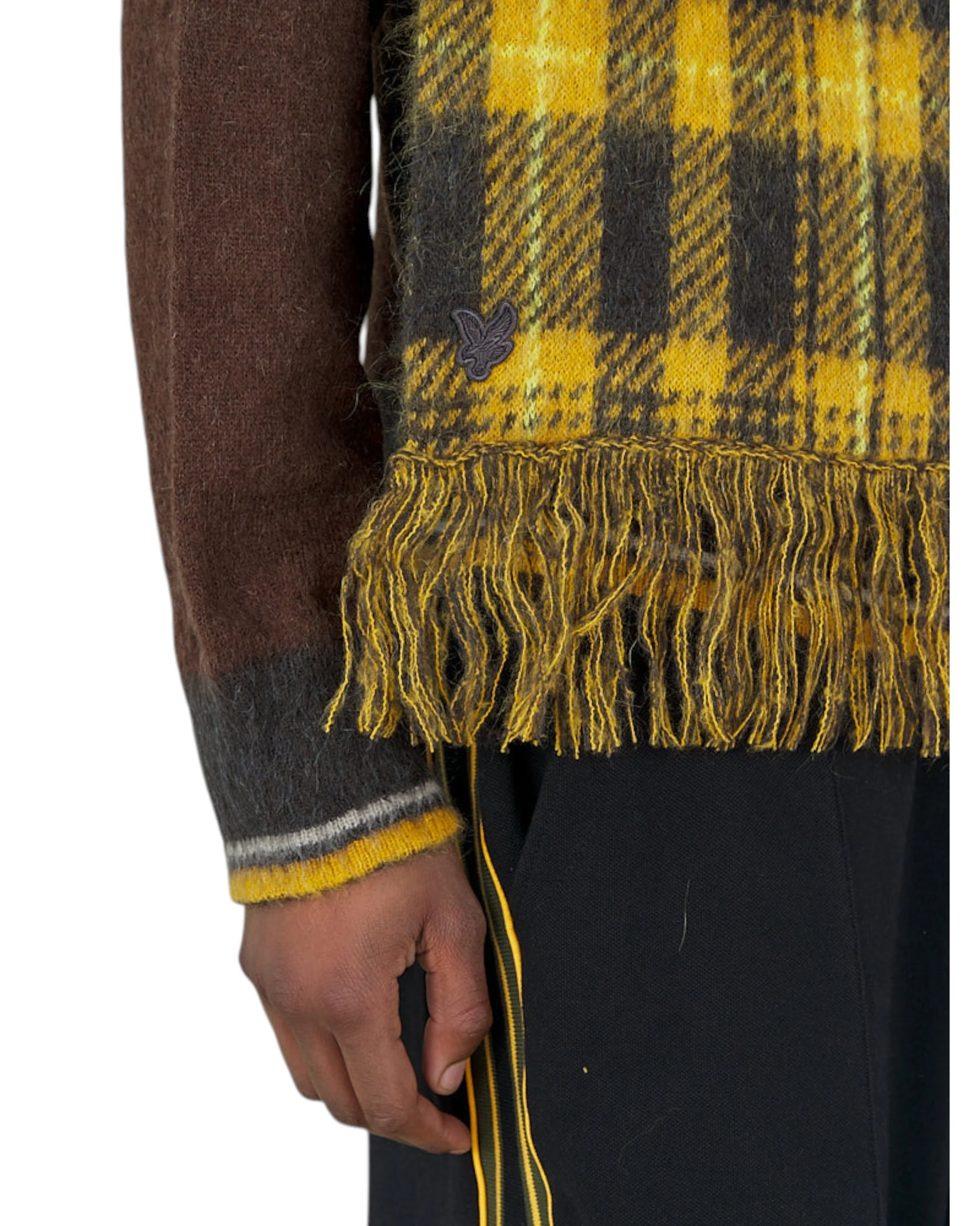 KNITTED TARTAN SCARF - ANNIVERSARY GOLD - Image 2