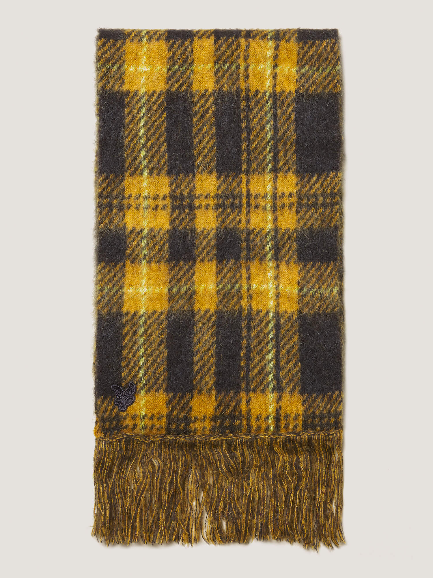KNITTED TARTAN SCARF - ANNIVERSARY GOLD - Image 4