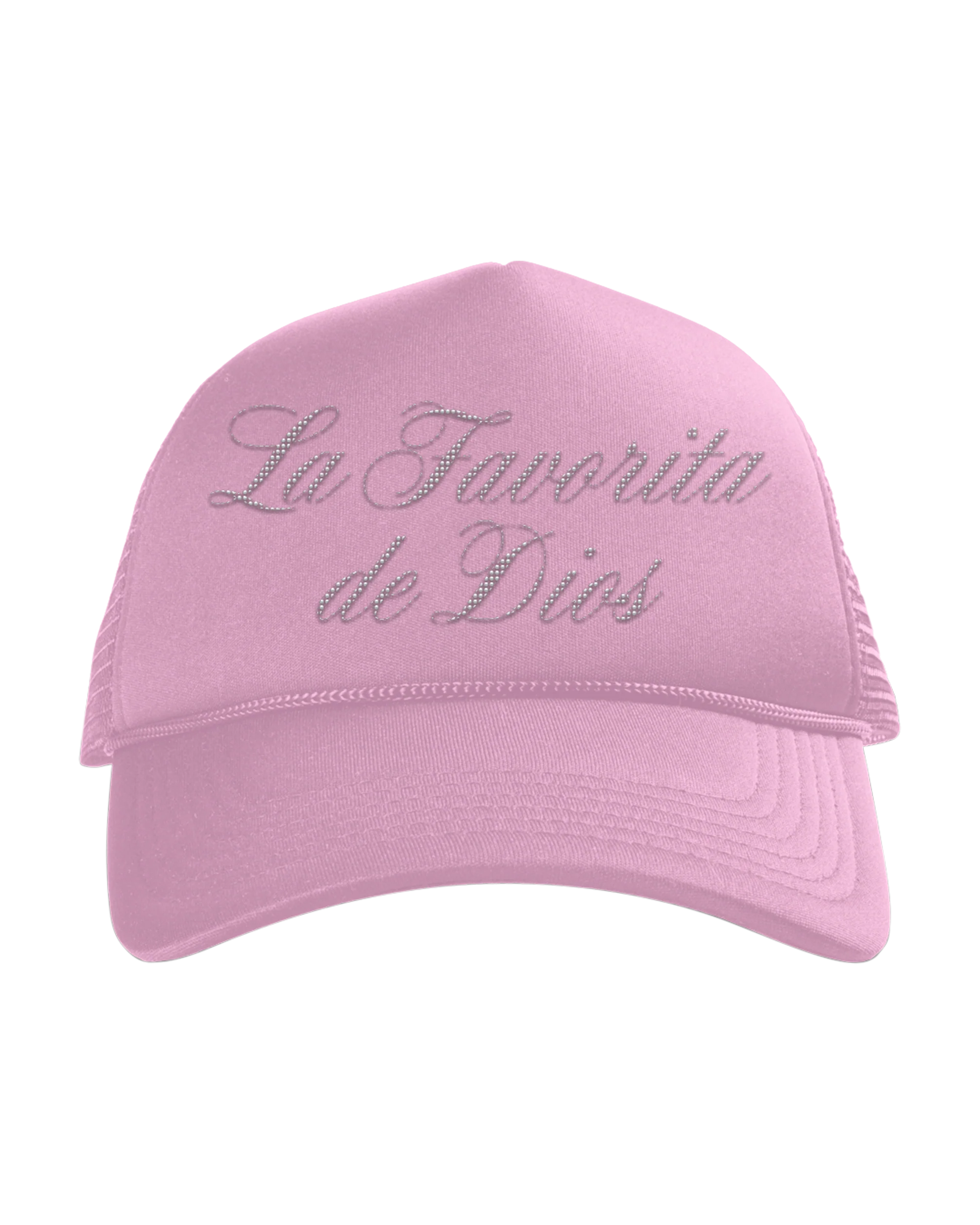 La Favorita De Dios Rhinestone Trucker Hat