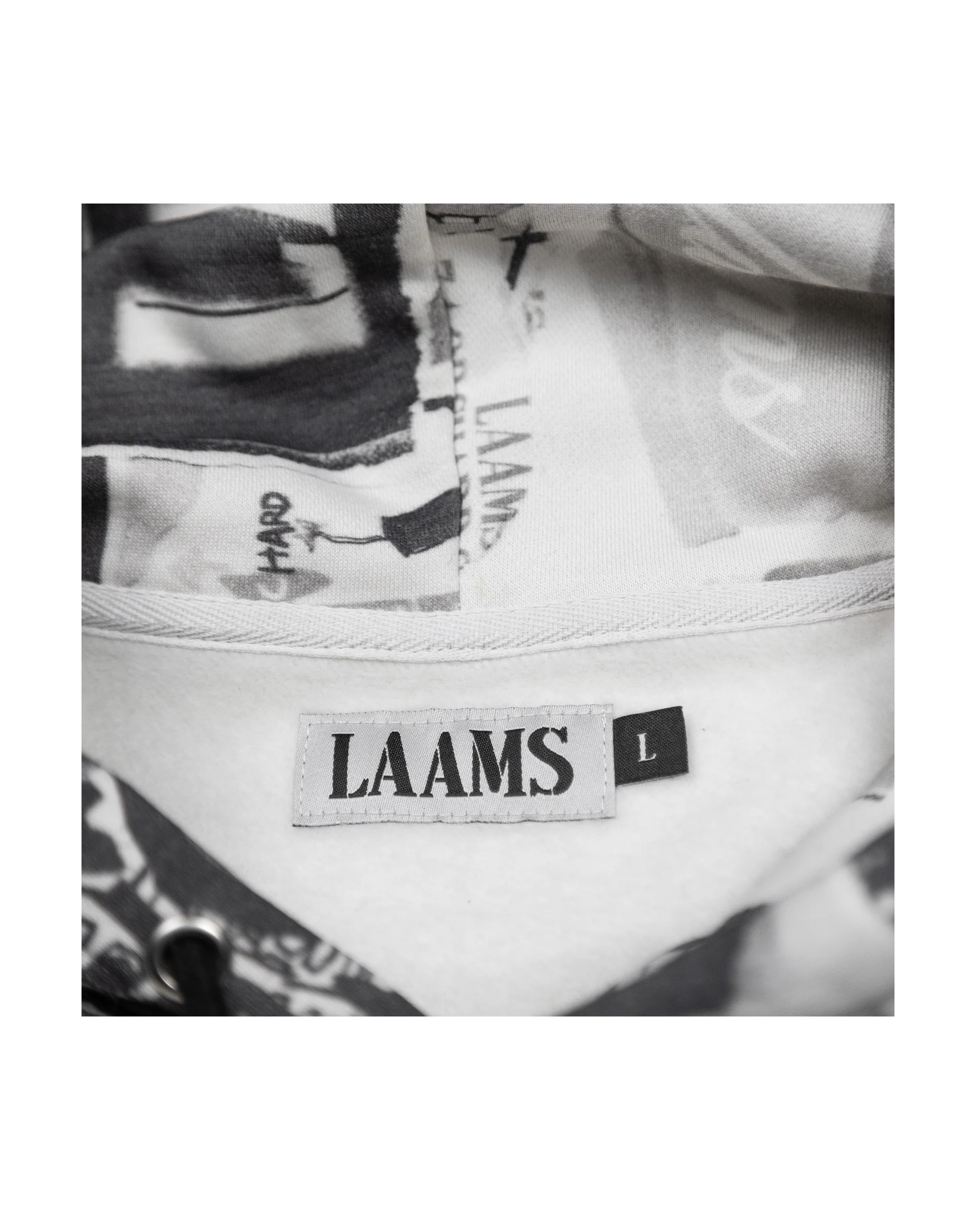 LAAMS Posted Bills All Over Hoodie (Black/White) - Image 4