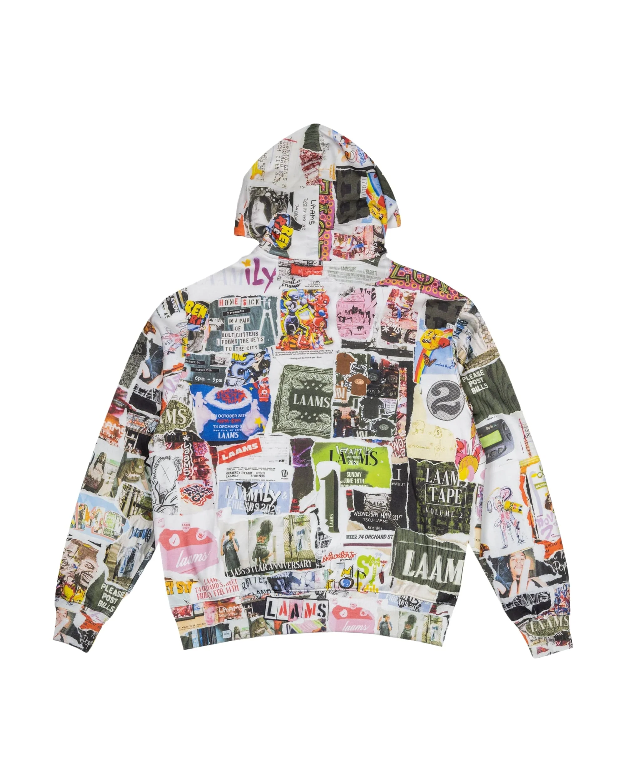 LAAMS Posted Bills All Over Hoodie (Multi) - Image 4