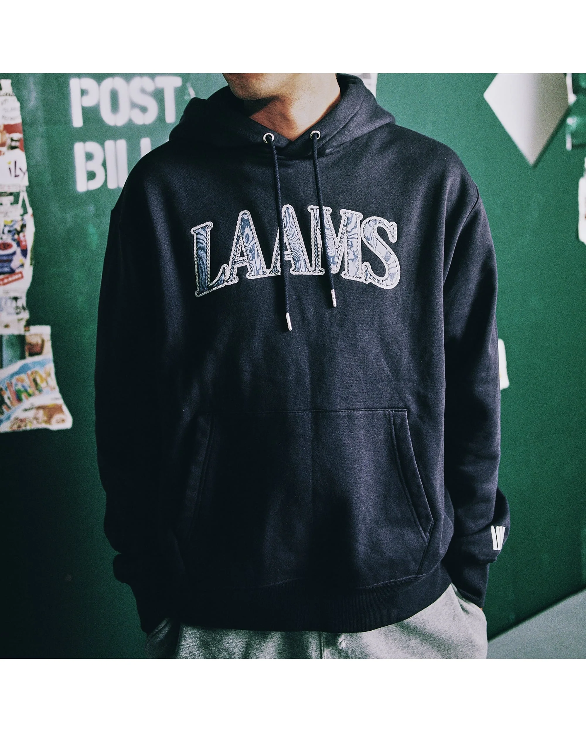 LAAMS Woodgrain Collegiate Hoodie (Navy) - Image 5
