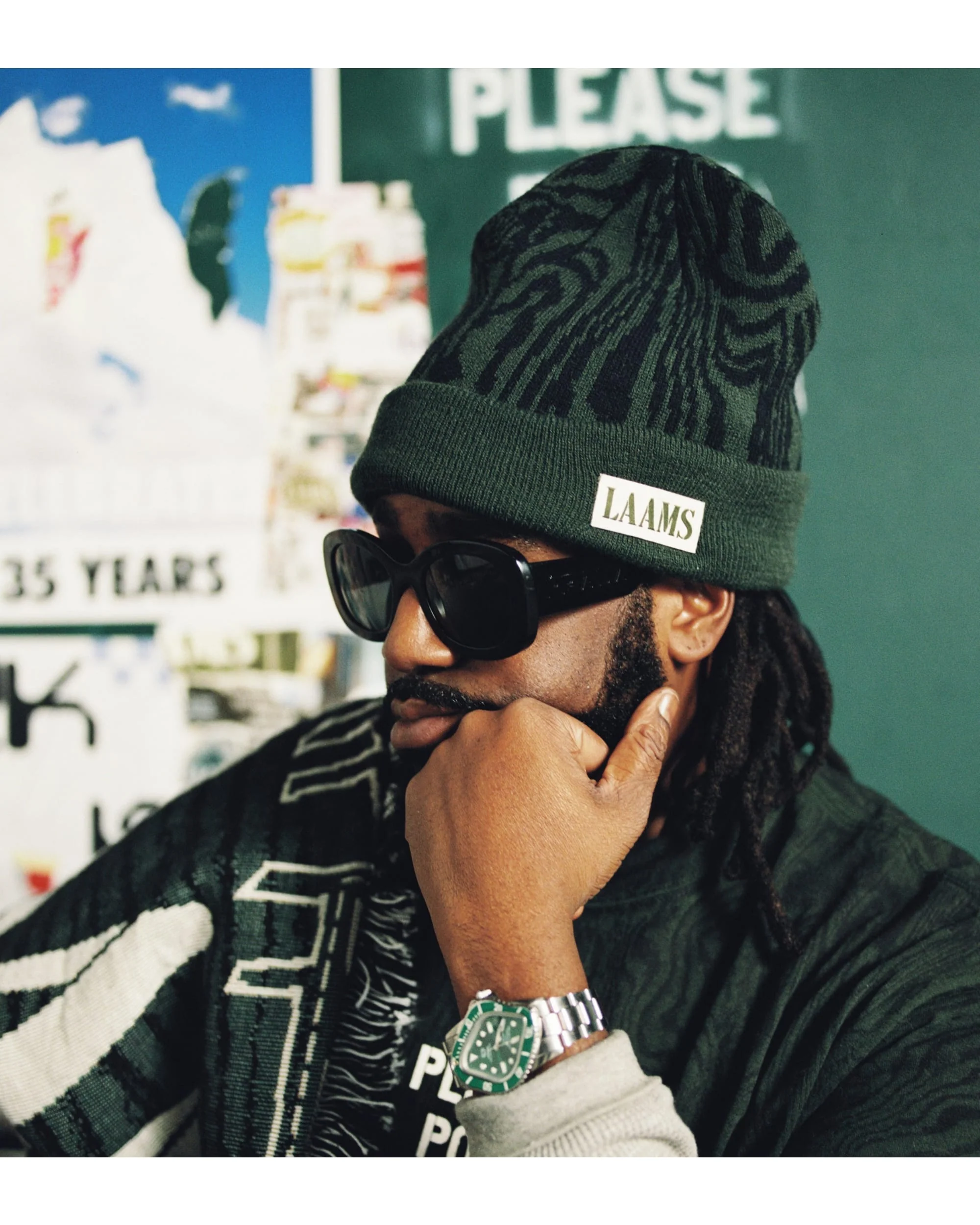 LAAMS Woodgrain Jaquard Beanie - Image 5