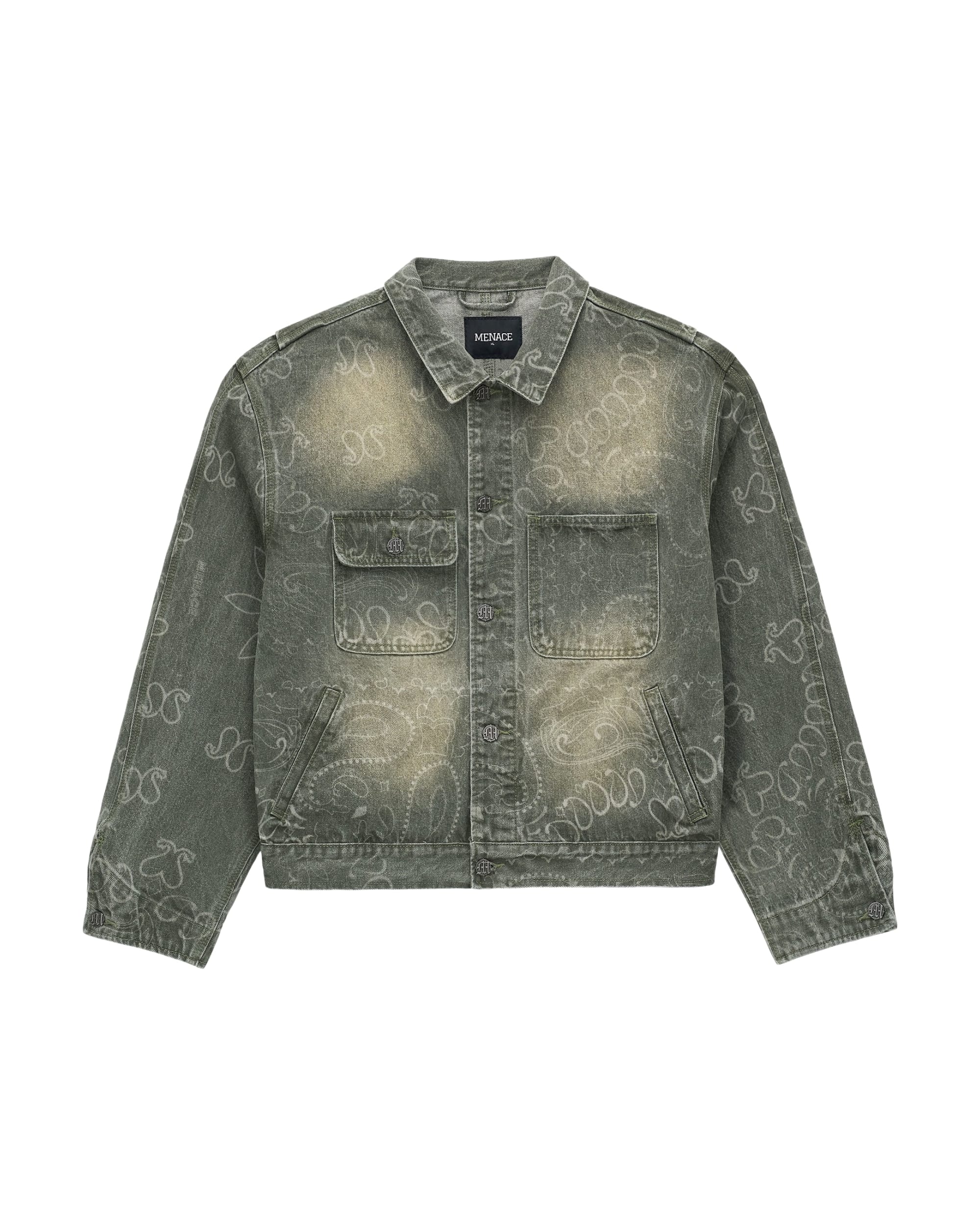 LASER ENGRAVED PAISLEY DENIM JACKET