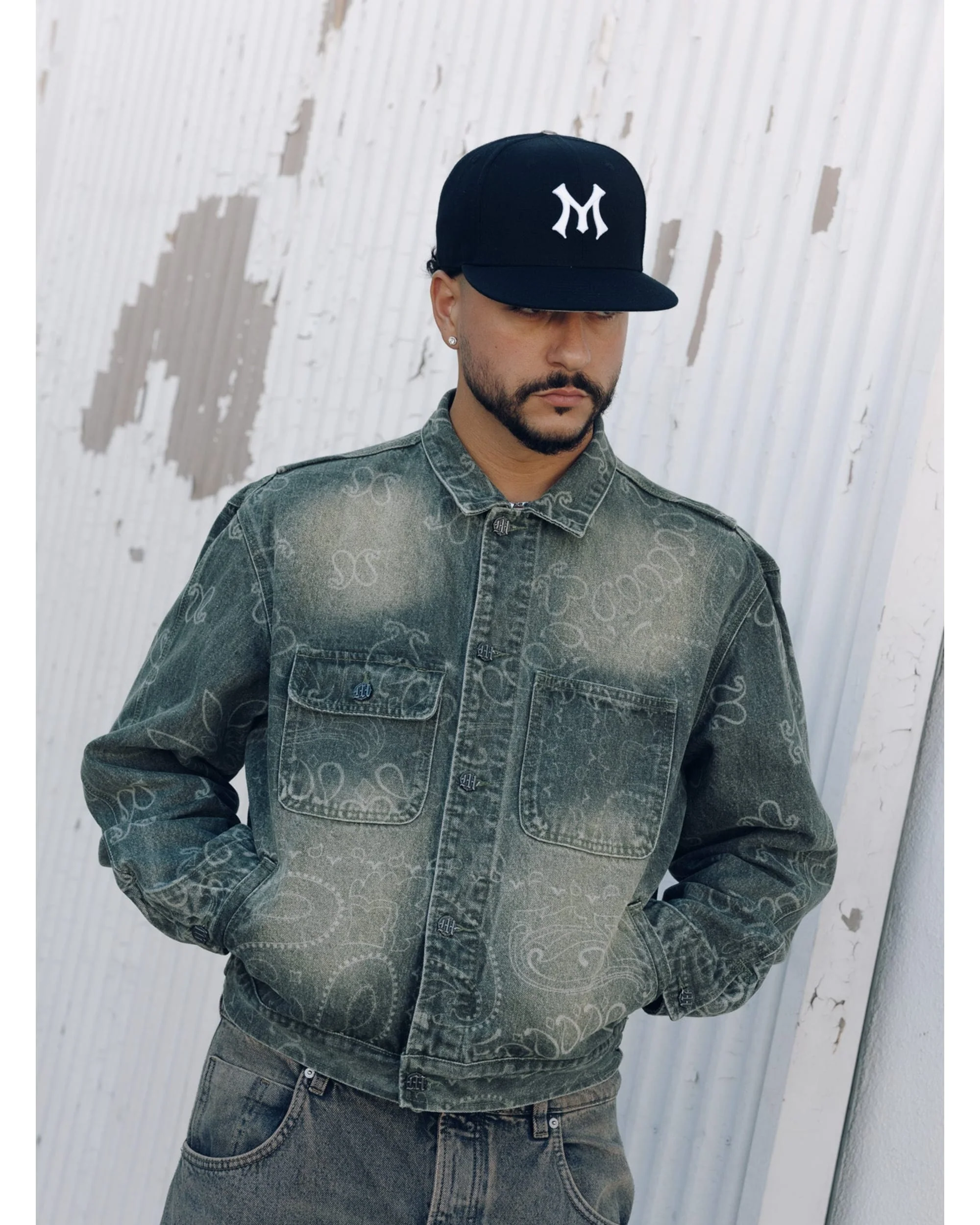 LASER ENGRAVED PAISLEY DENIM JACKET - Image 4