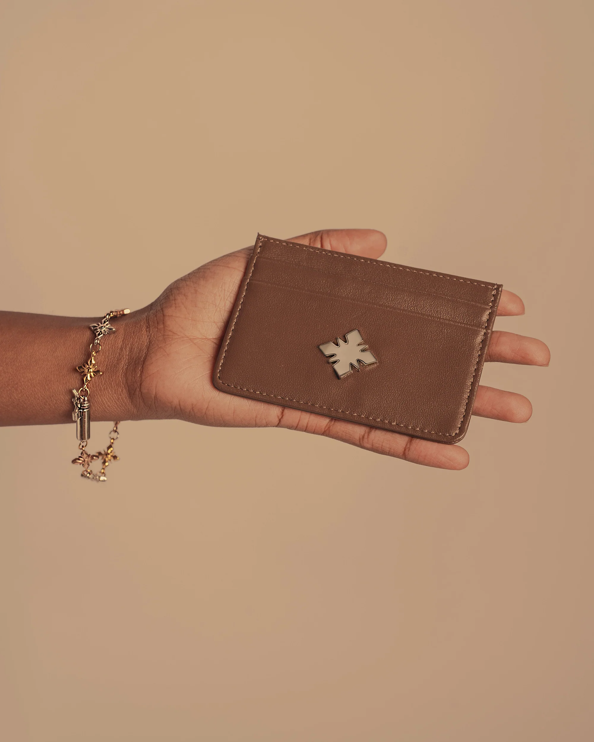 "Last Supper" Lambskin Cardholder (Brown) - Image 4