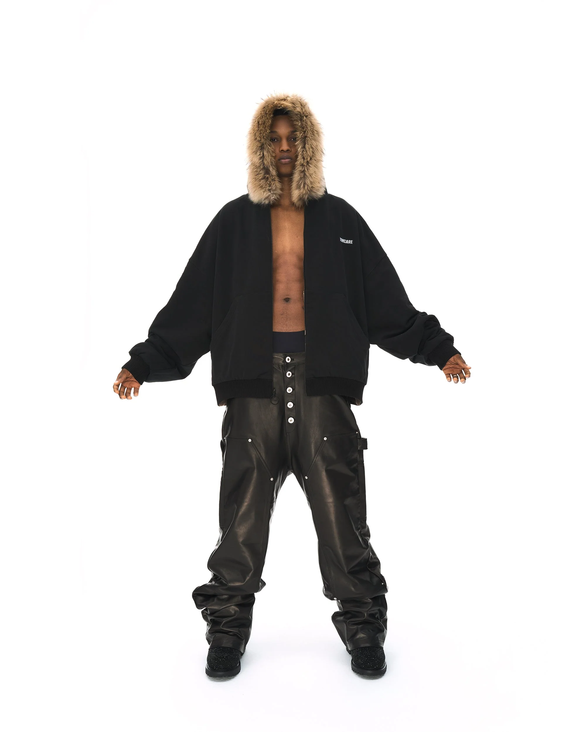 LEATHER BAGGY PANTS - Image 13