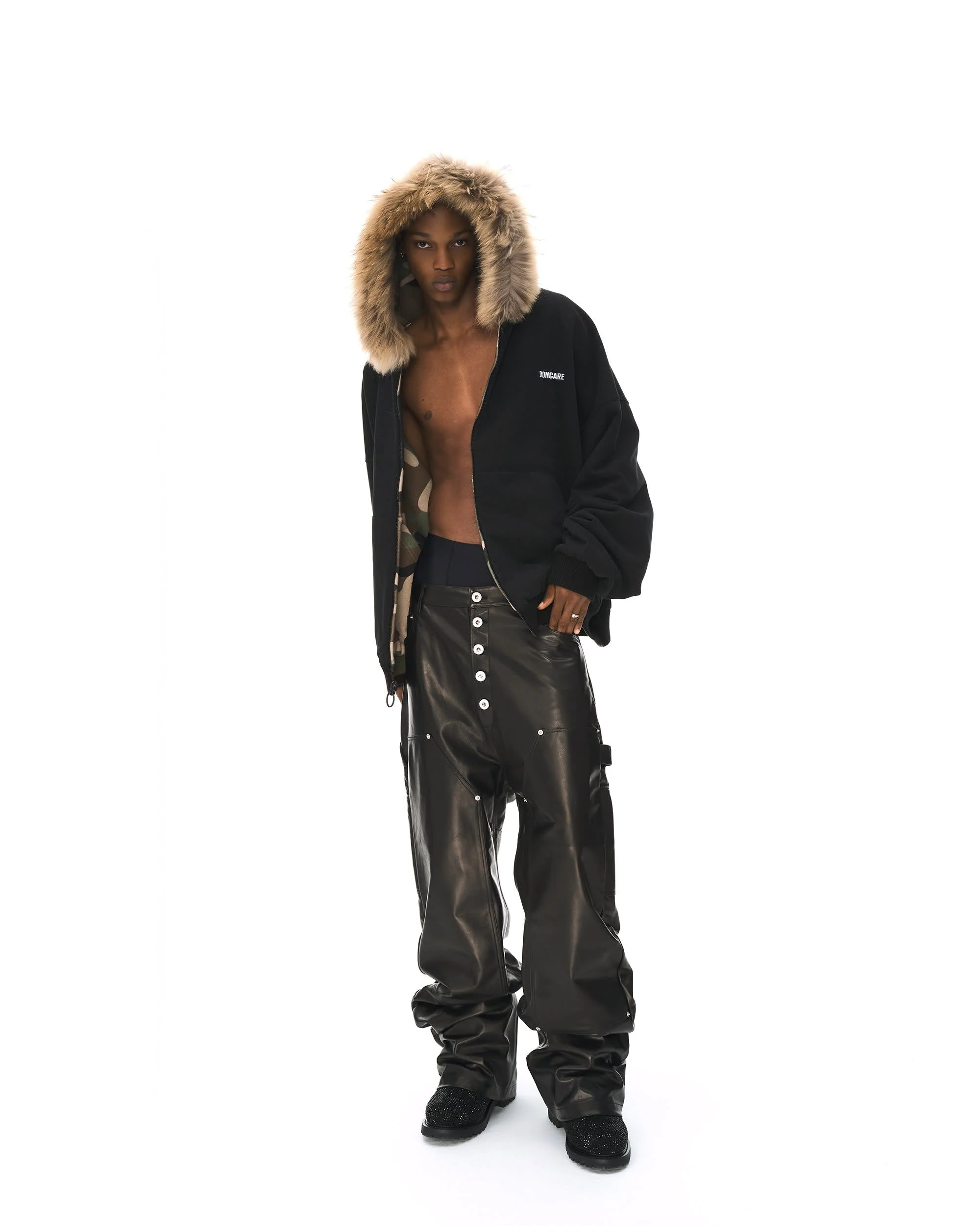LEATHER BAGGY PANTS - Image 4