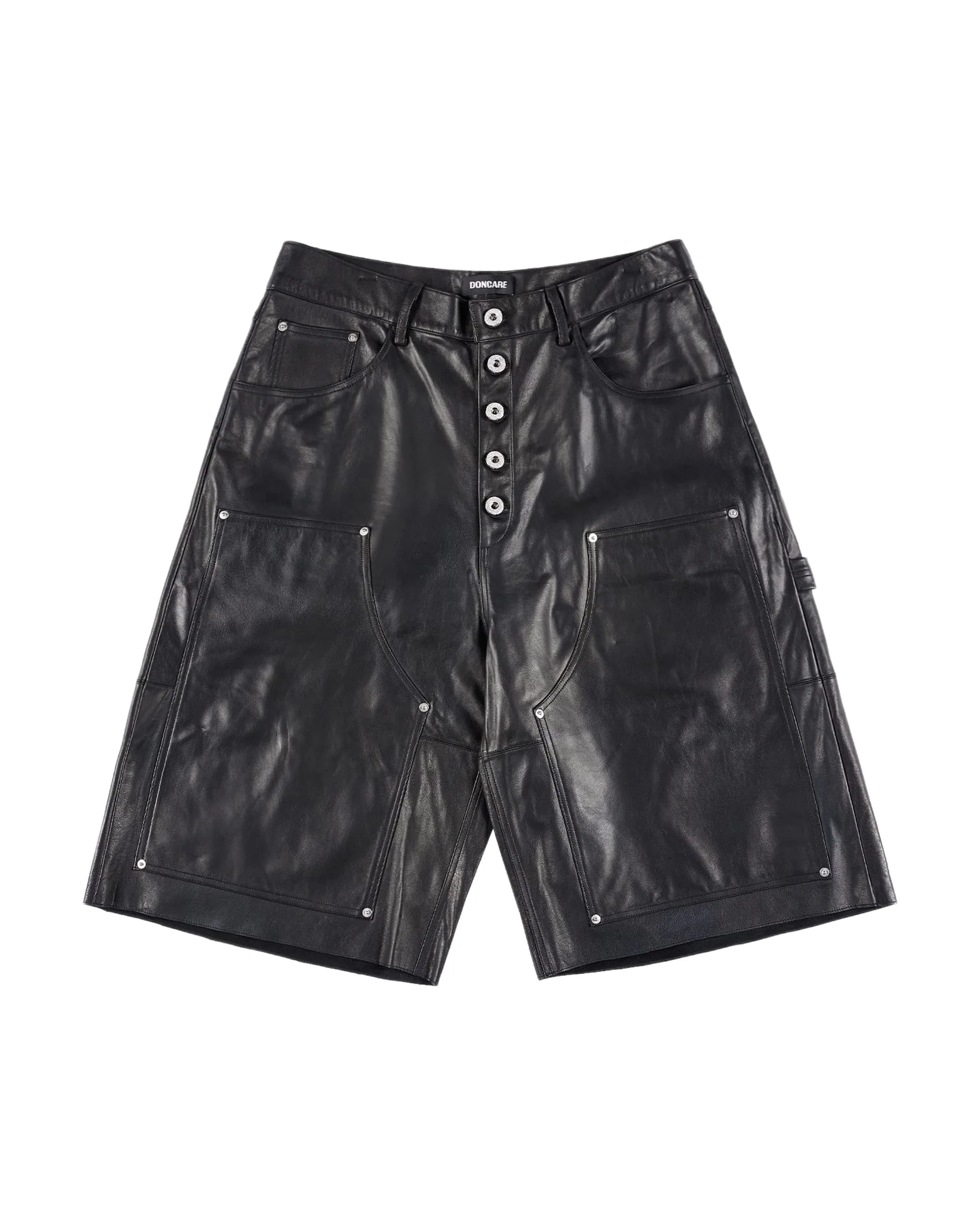 LEATHER BAGGY SHORTS