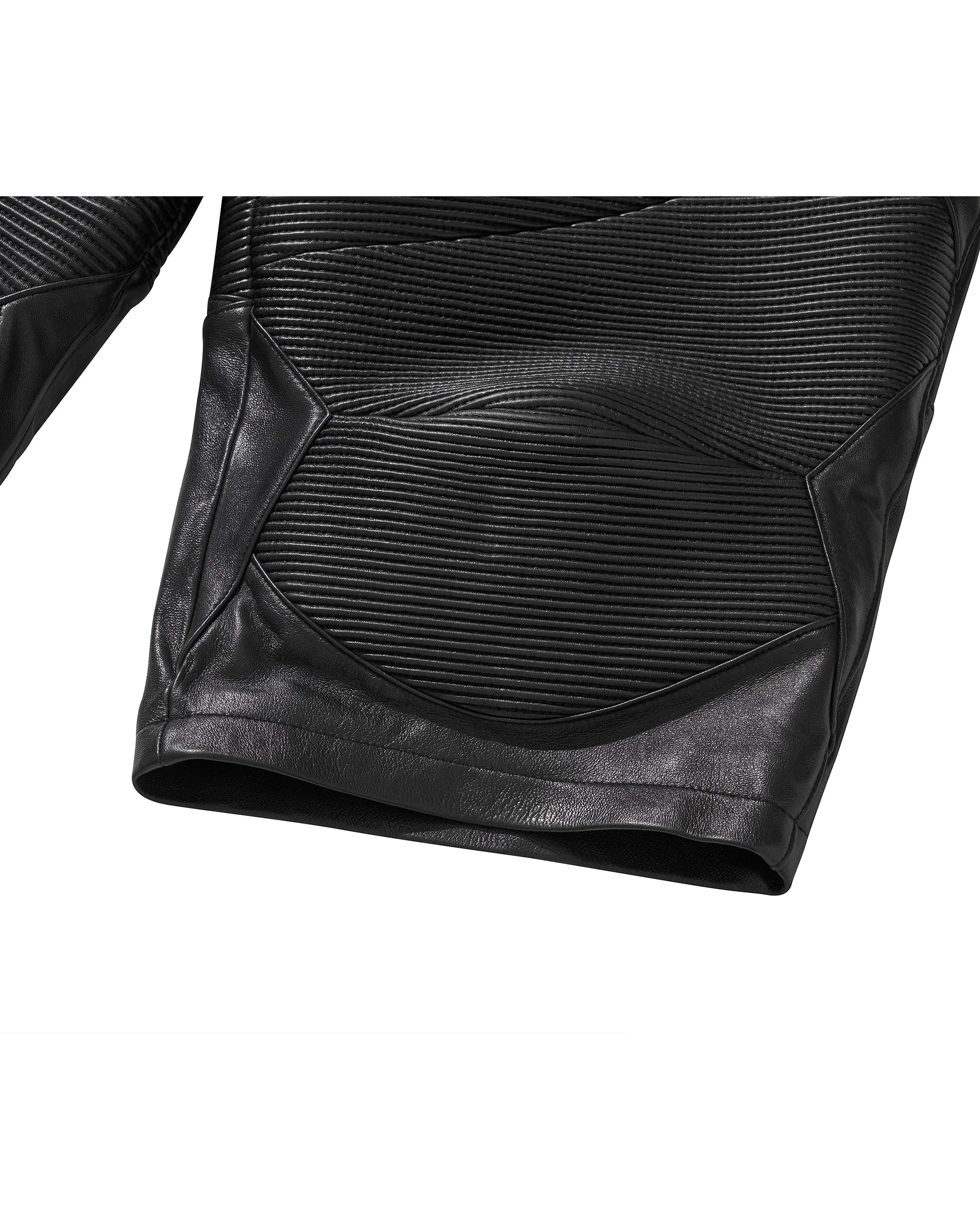 LEATHER BIKER HALF PANTS / BLACK - Image 12