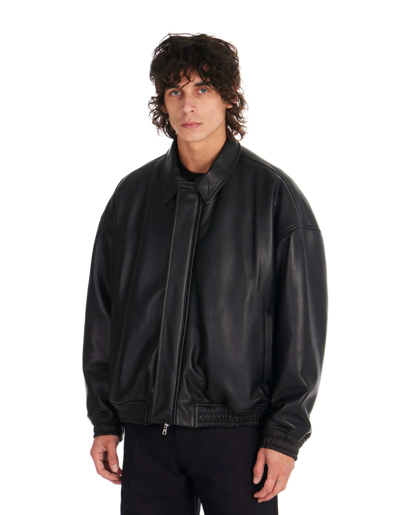 Leather Bomber Jacket - Image 2