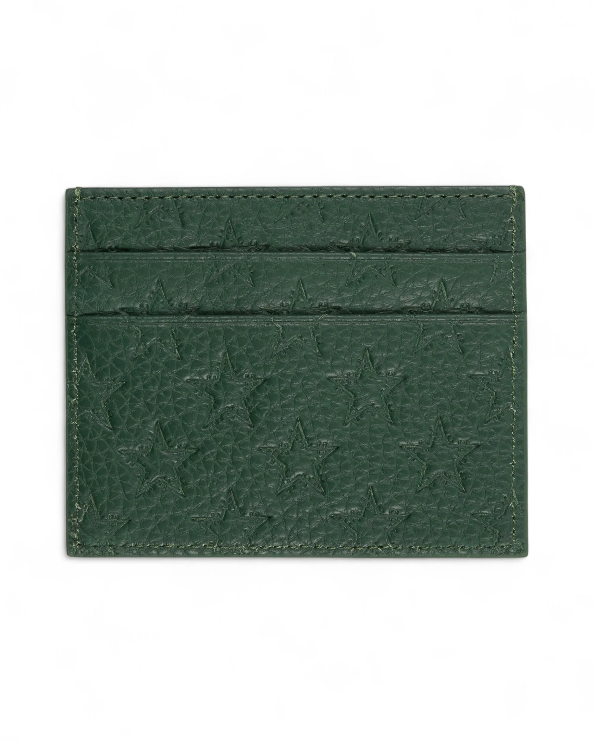 LEATHER EMBOSSED CARD HOLDER - EMERALD - Image 2