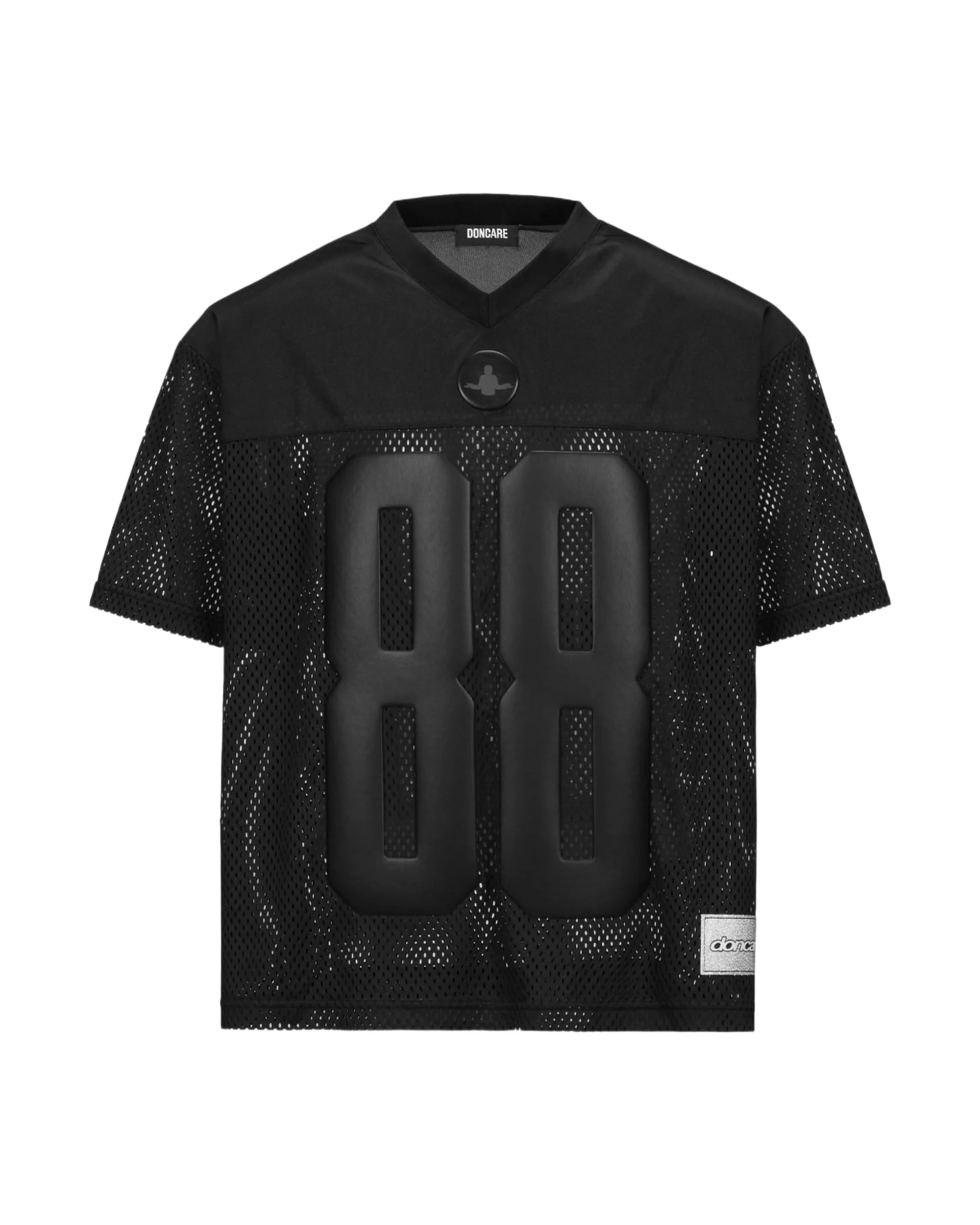 LEATHER FOOTBALL JERSEY - BLACK