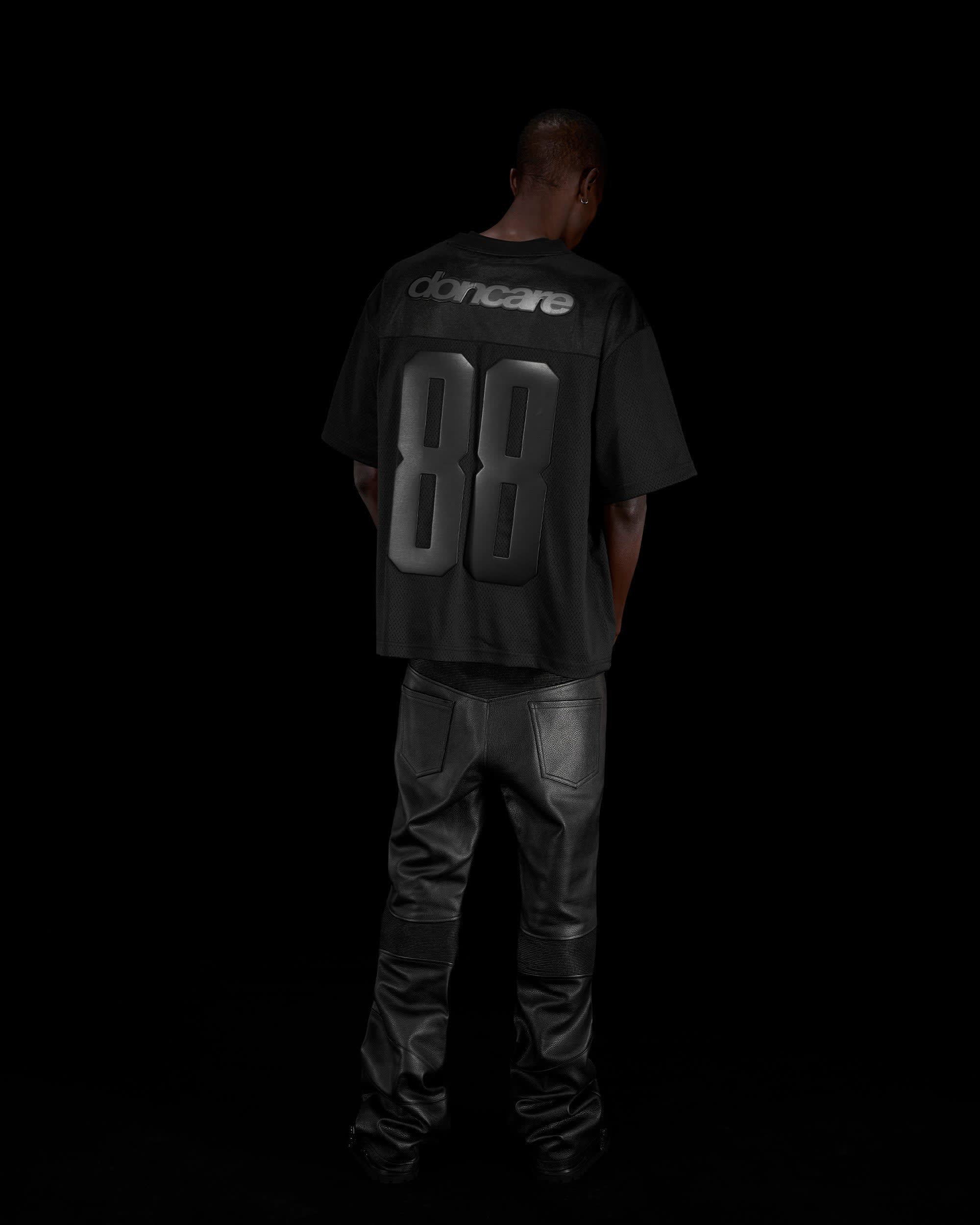LEATHER FOOTBALL JERSEY - BLACK - Image 10