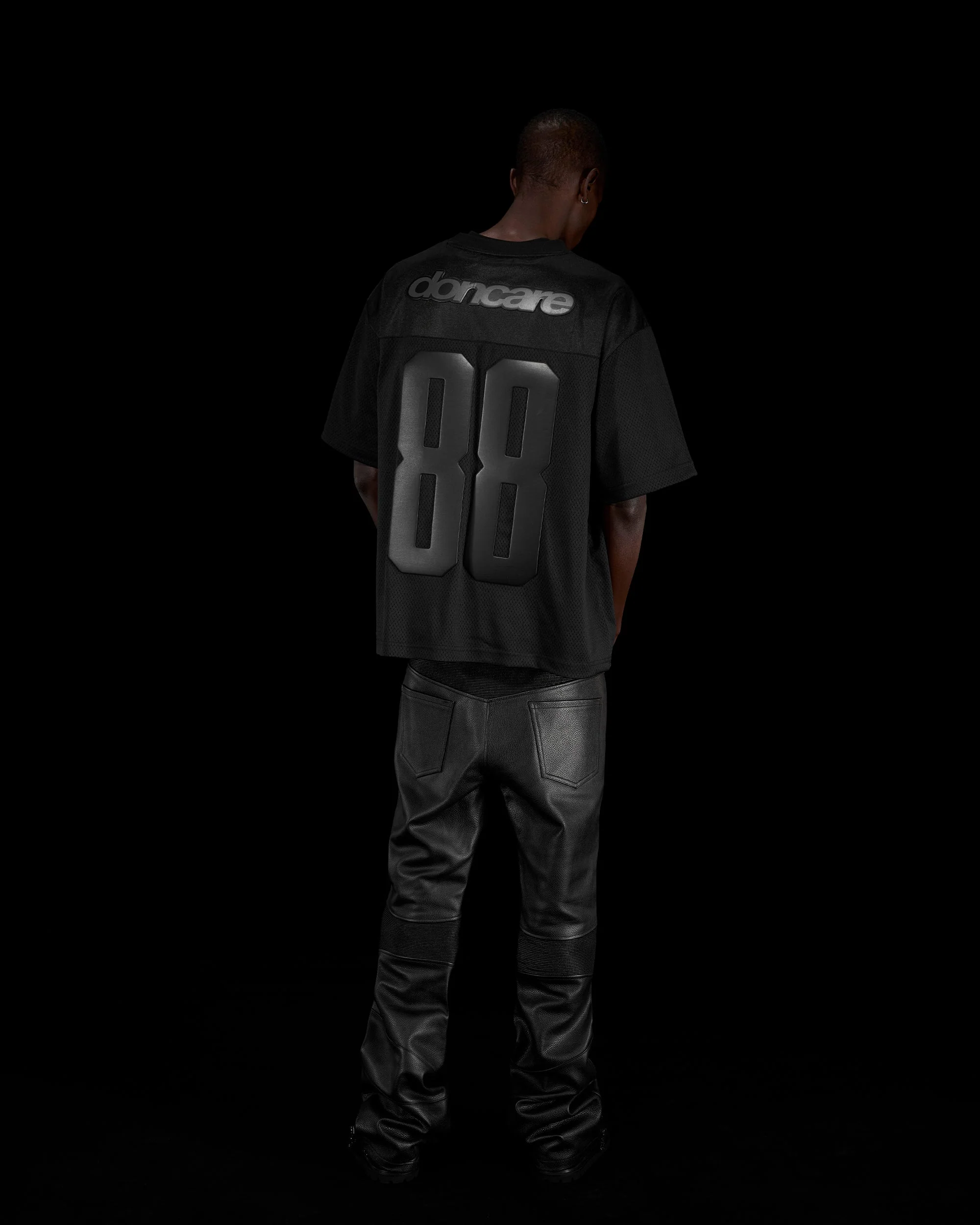 LEATHER FOOTBALL JERSEY - BLACK - Image 18